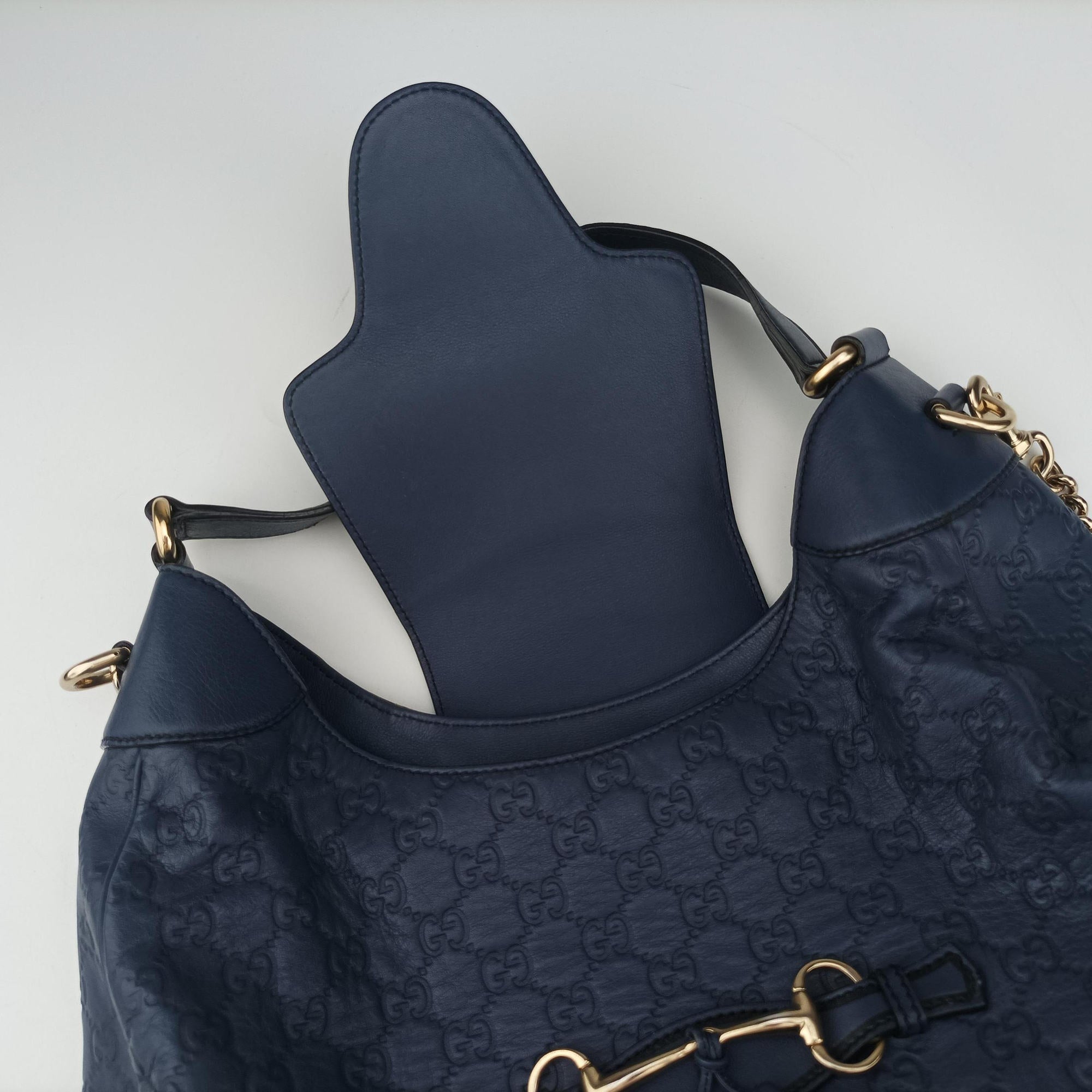 Secondhand Gucci Emily Hobo Blue Leather 322226 shoulderbag | stylenewstar