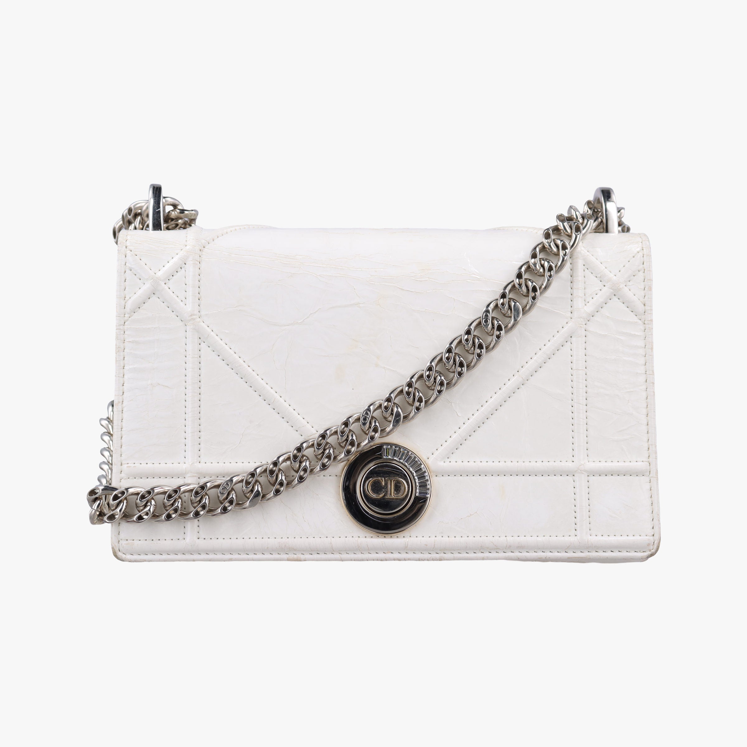 Vintage Christian Dior Diorama White Leather  shoulderbag | stylenewstar