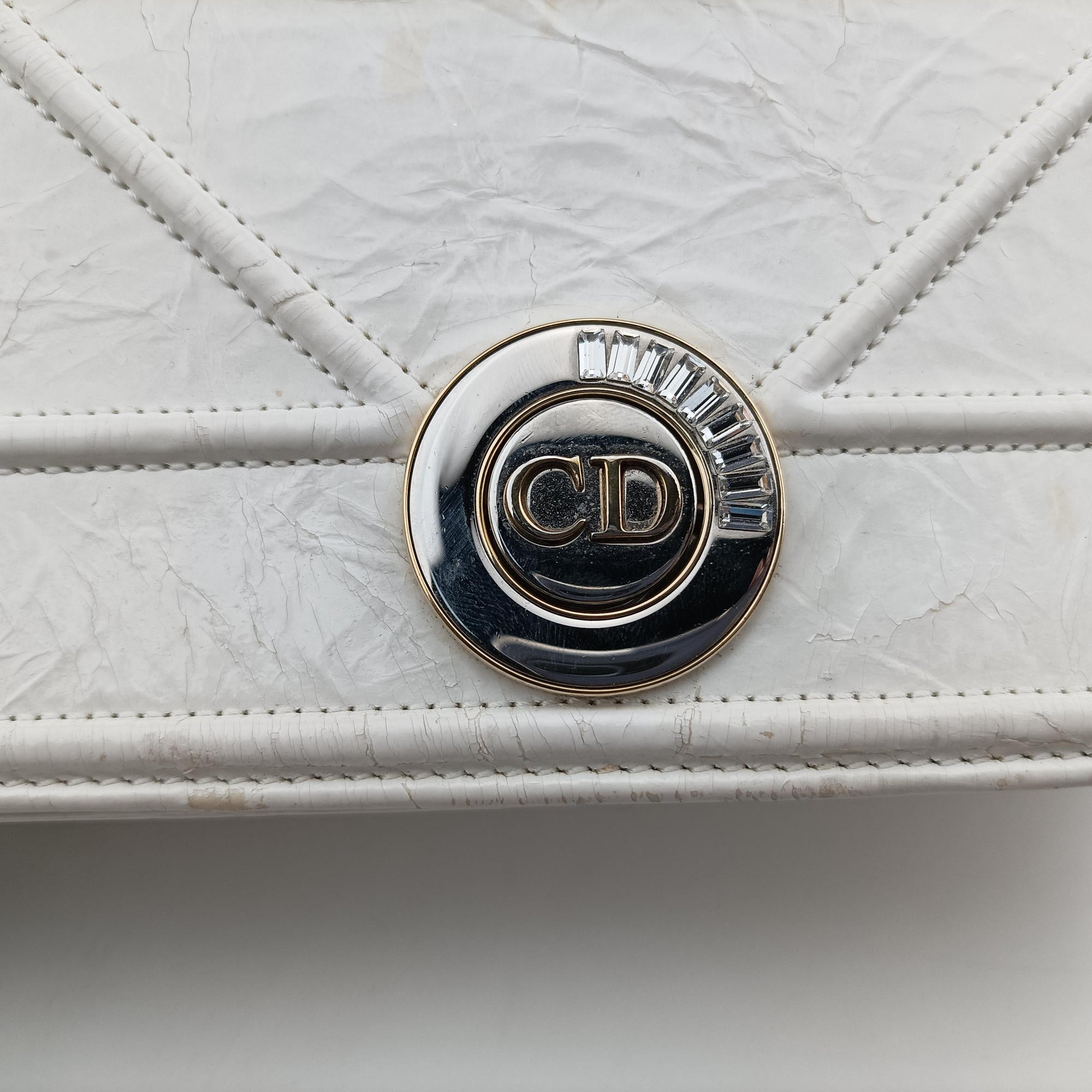 Vintage Christian Dior Diorama White Leather  shoulderbag | stylenewstar