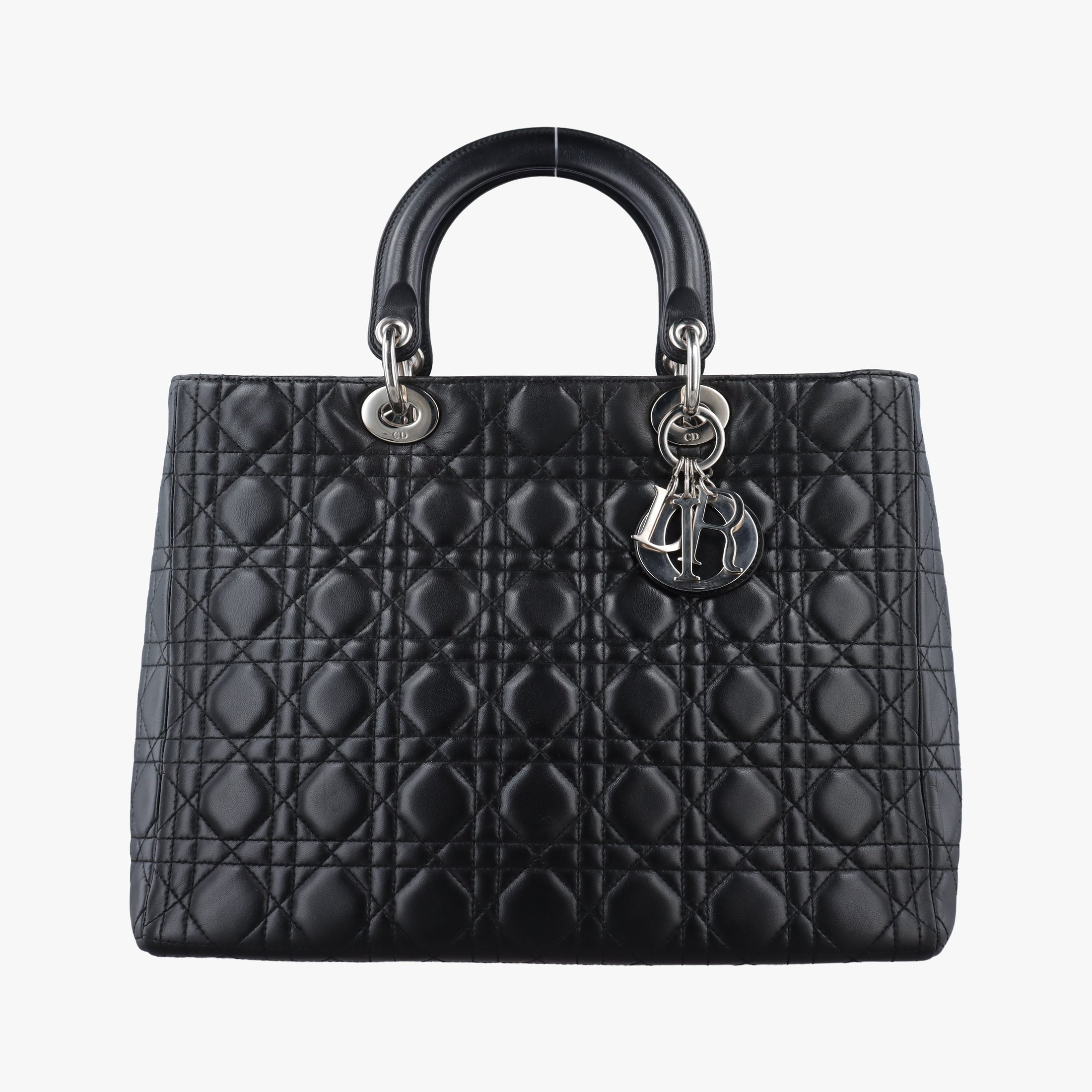 Pre-owned Christian Dior Lady Dior Black lambskin  handbag | stylenewstar