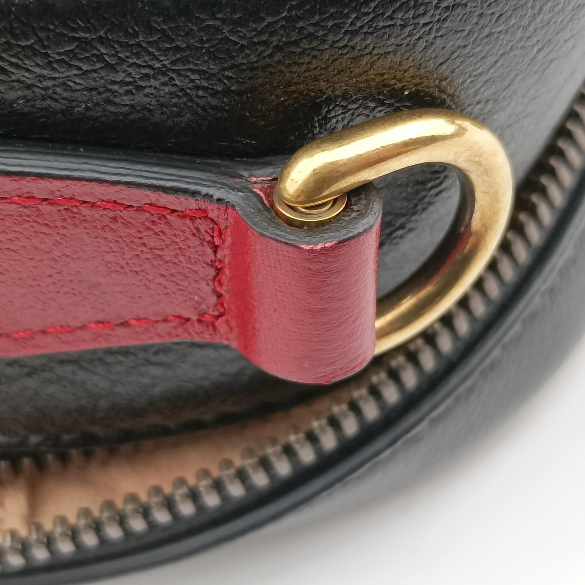 Vintage Gucci GG Marmont Bamboo Top Handle Black×red Leather 602270 shoulderbag | stylenewstar