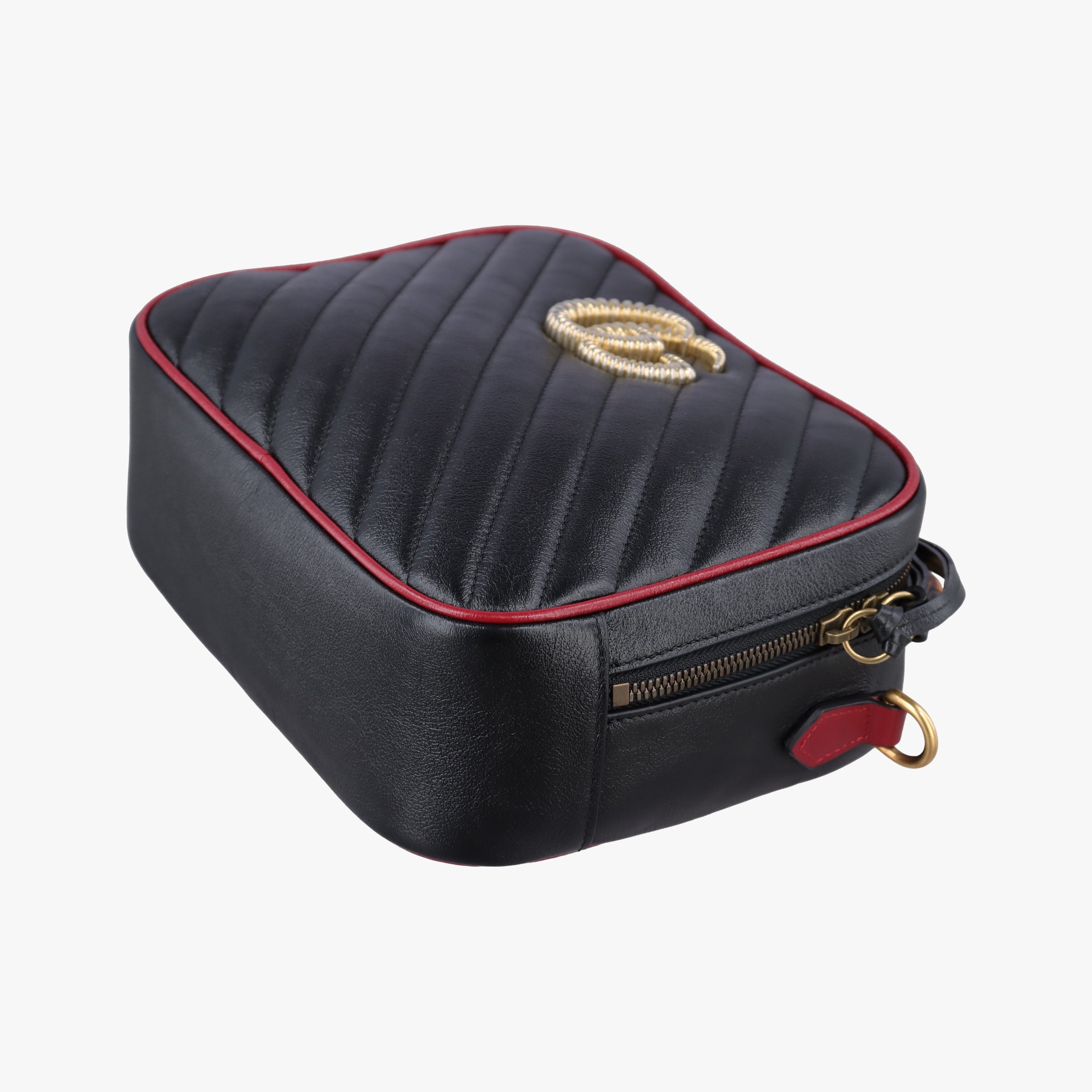 Vintage Gucci GG Marmont Bamboo Top Handle Black×red Leather 602270 shoulderbag | stylenewstar