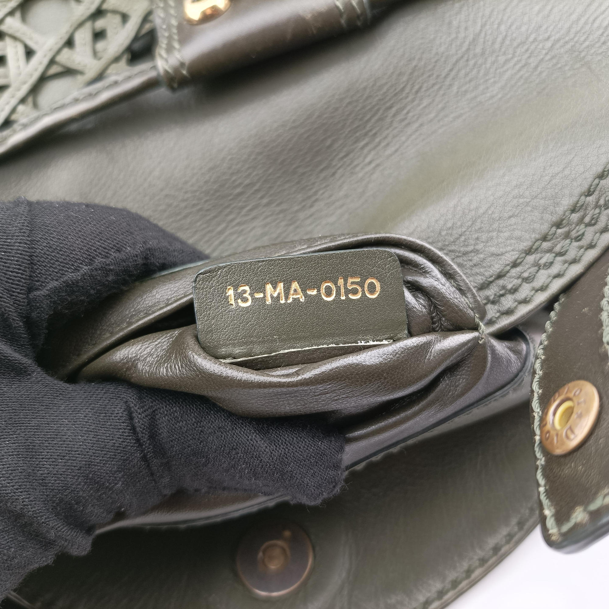 Pre-owned Christian Dior Lattice Messenger Green leather  shoulderbag | stylenewstar