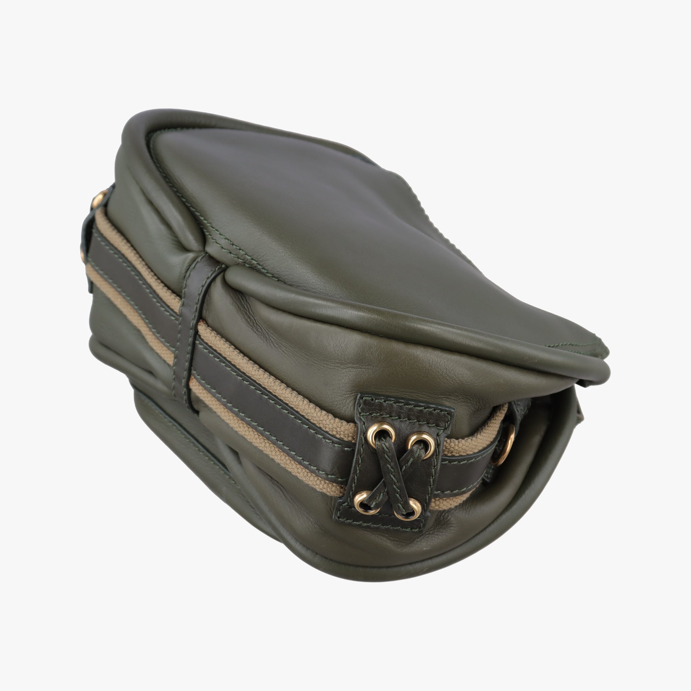 Pre-owned Christian Dior Lattice Messenger Green leather  shoulderbag | stylenewstar