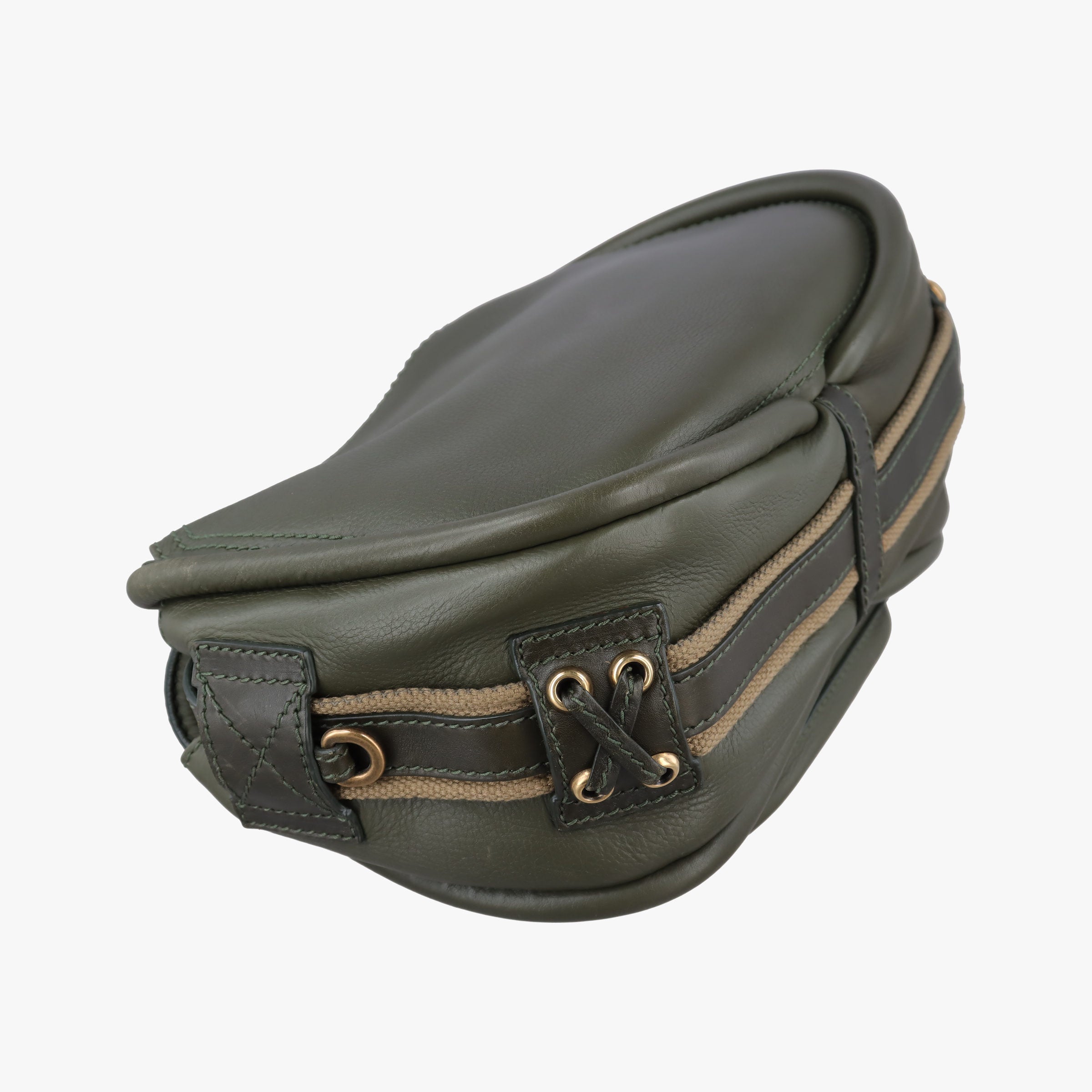 Pre-owned Christian Dior Lattice Messenger Green leather  shoulderbag | stylenewstar