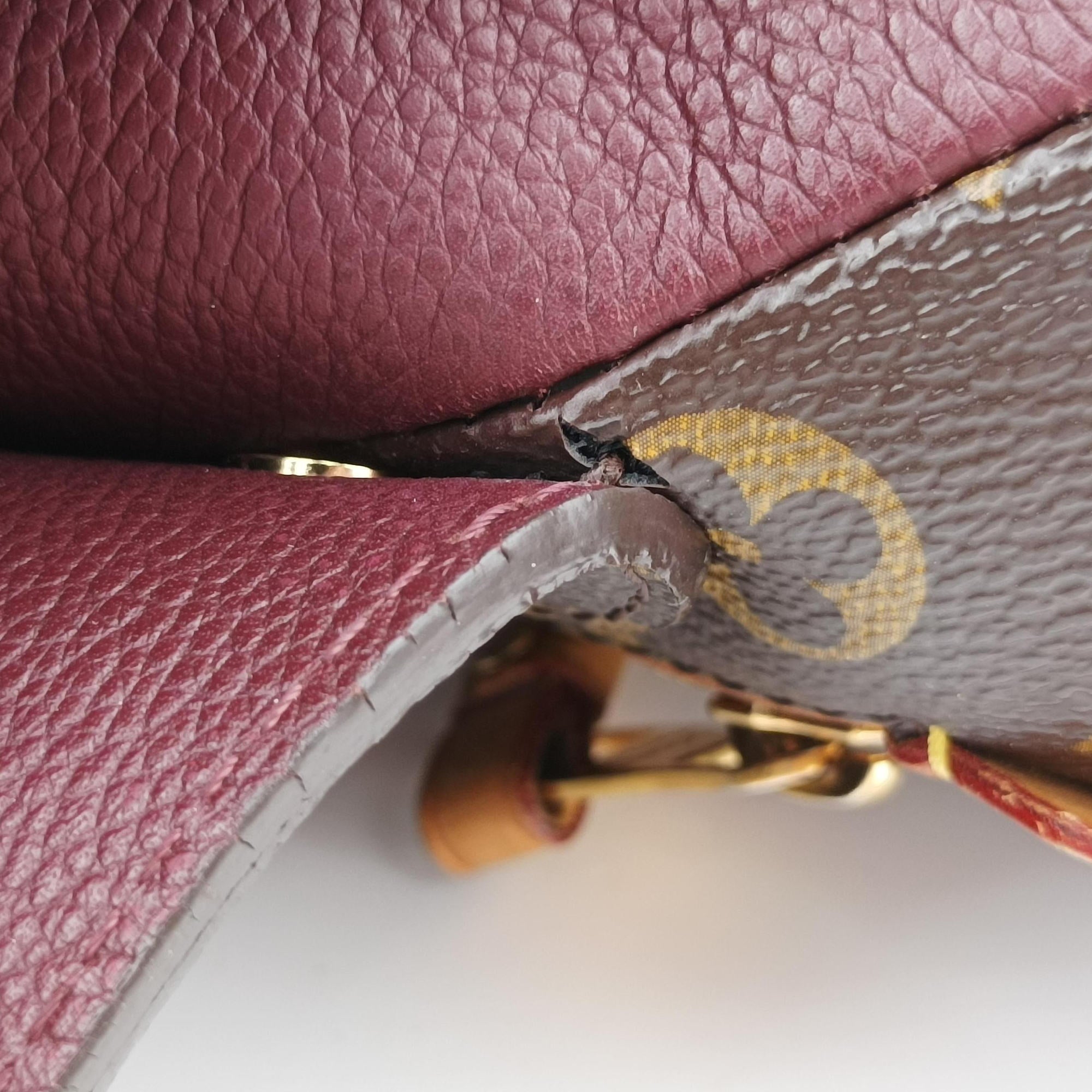 Vintage Louis Vuitton OLYMPE Brown×QUETSCHE Monogram Canvas×calf leather M40926 handbag | stylenewstar