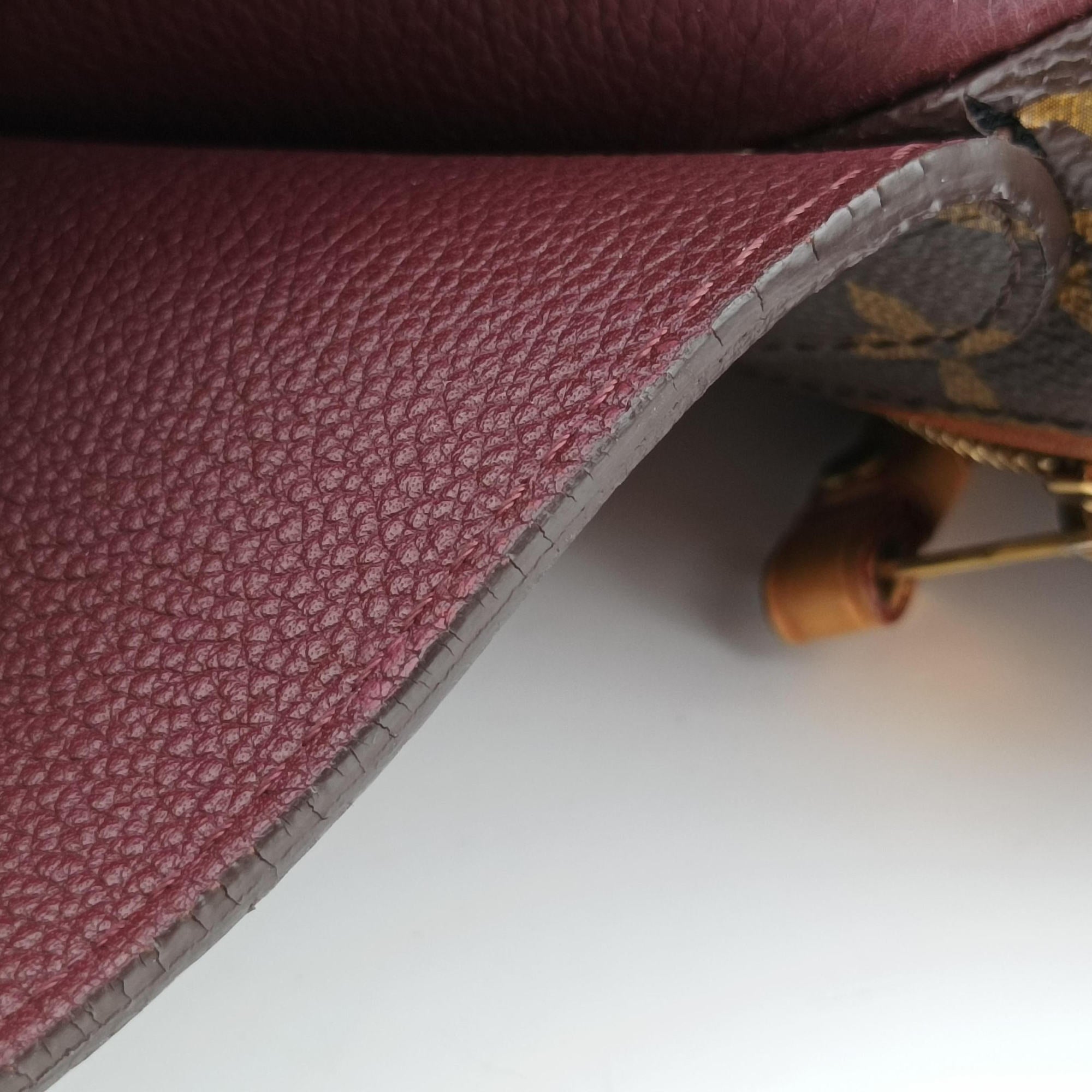 Vintage Louis Vuitton OLYMPE Brown×QUETSCHE Monogram Canvas×calf leather M40926 handbag | stylenewstar