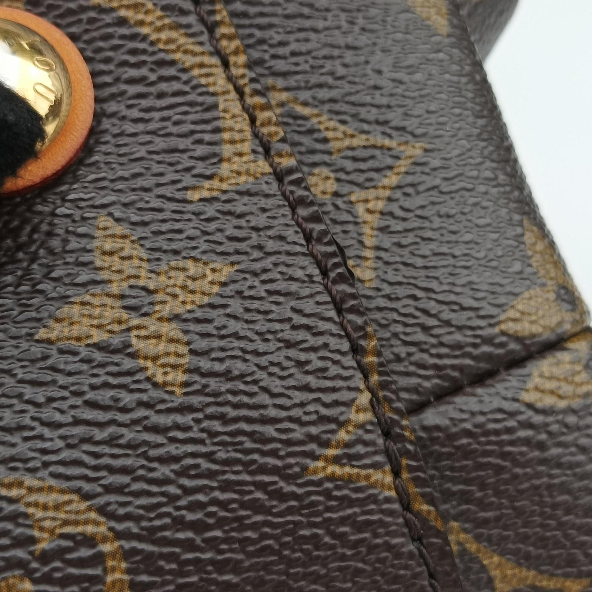Vintage Louis Vuitton OLYMPE Brown×QUETSCHE Monogram Canvas×calf leather M40926 handbag | stylenewstar