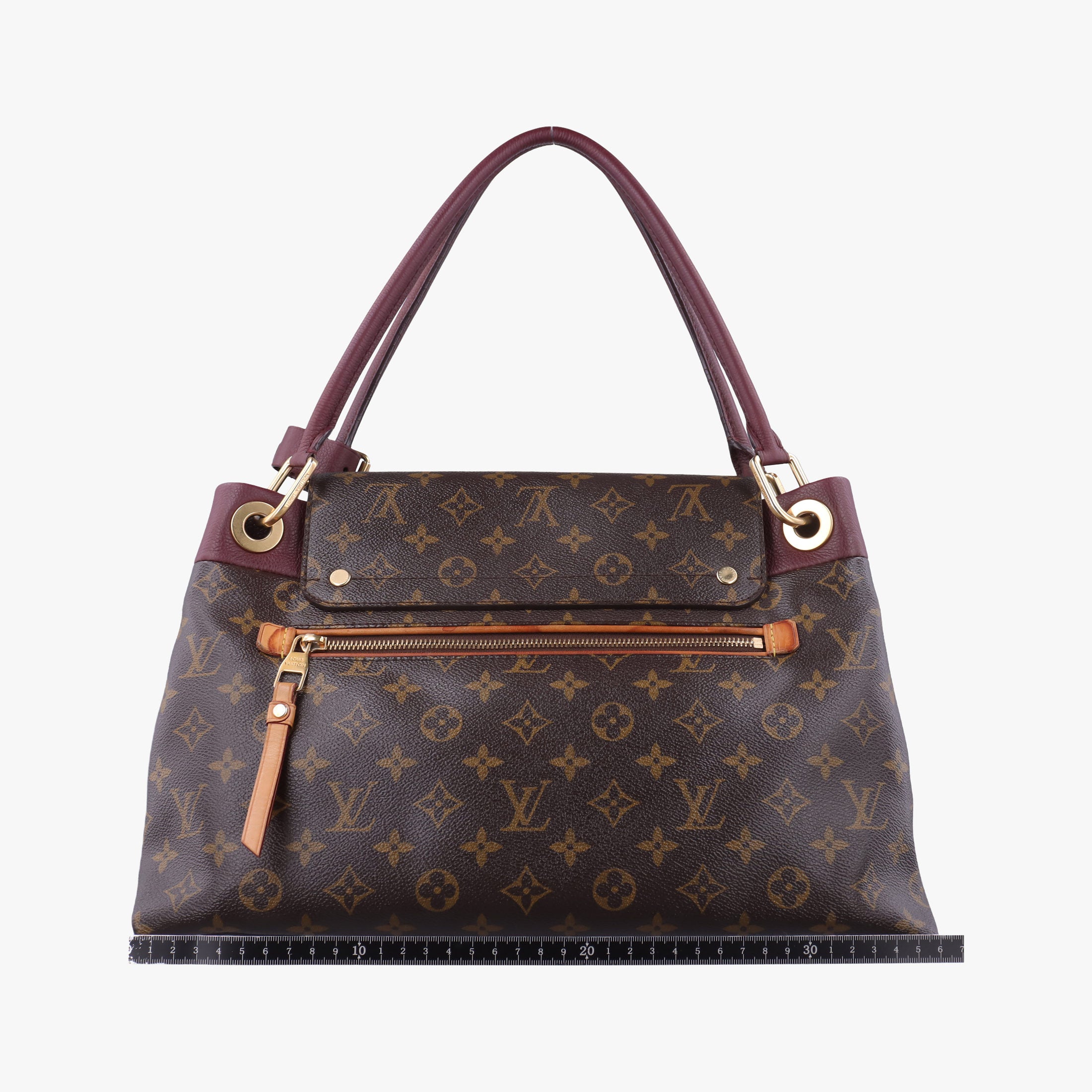 Vintage Louis Vuitton OLYMPE Brown×QUETSCHE Monogram Canvas×calf leather M40926 handbag | stylenewstar