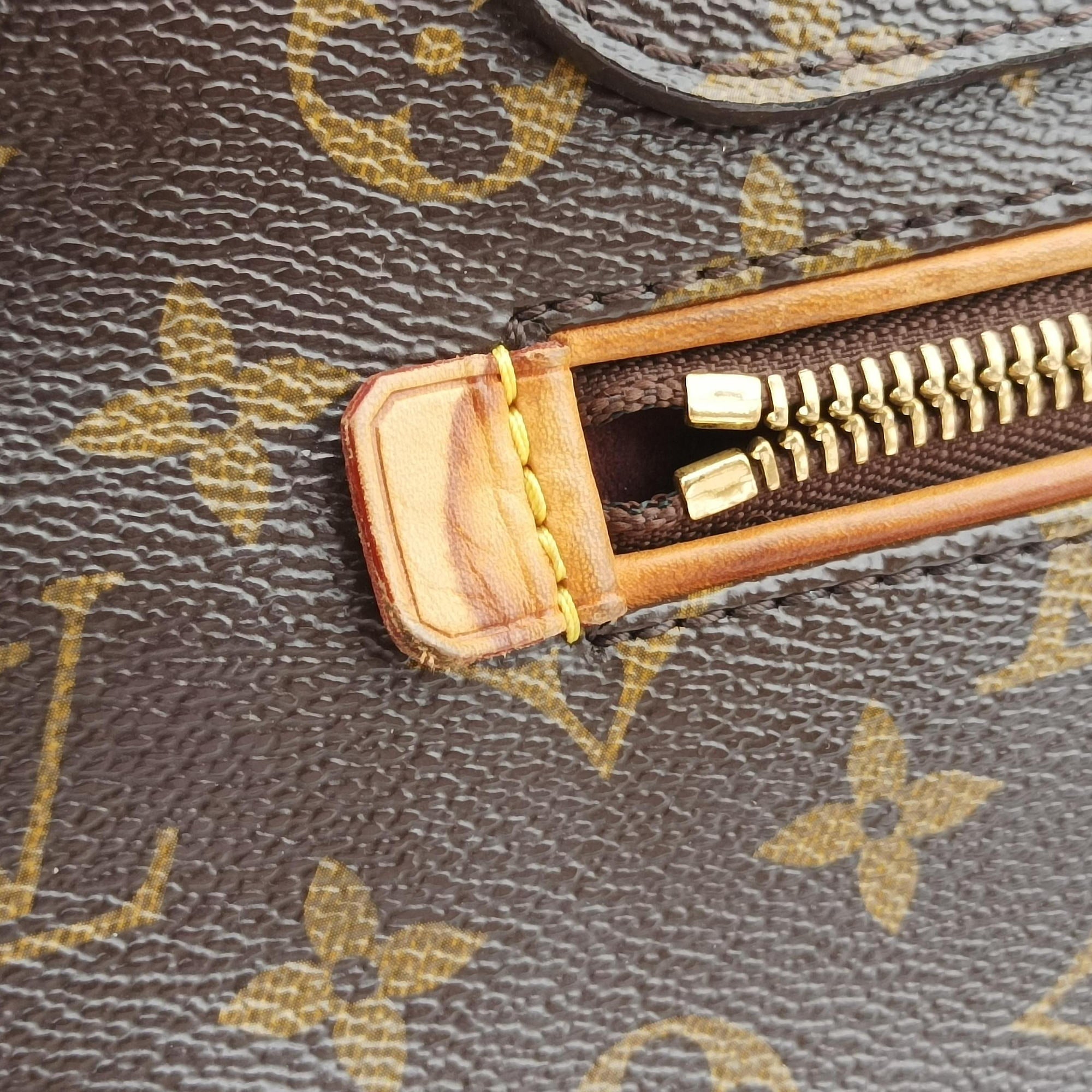 Vintage Louis Vuitton OLYMPE Brown×QUETSCHE Monogram Canvas×calf leather M40926 handbag | stylenewstar