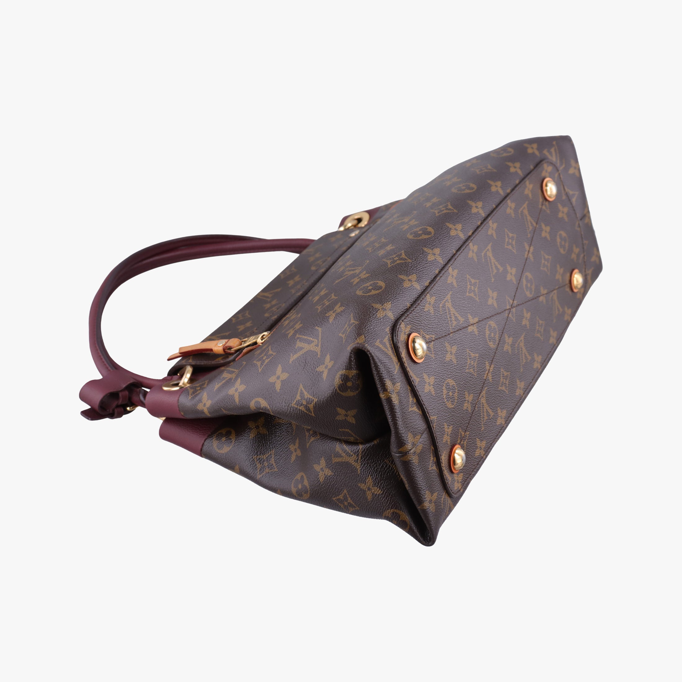 Vintage Louis Vuitton OLYMPE Brown×QUETSCHE Monogram Canvas×calf leather M40926 handbag | stylenewstar
