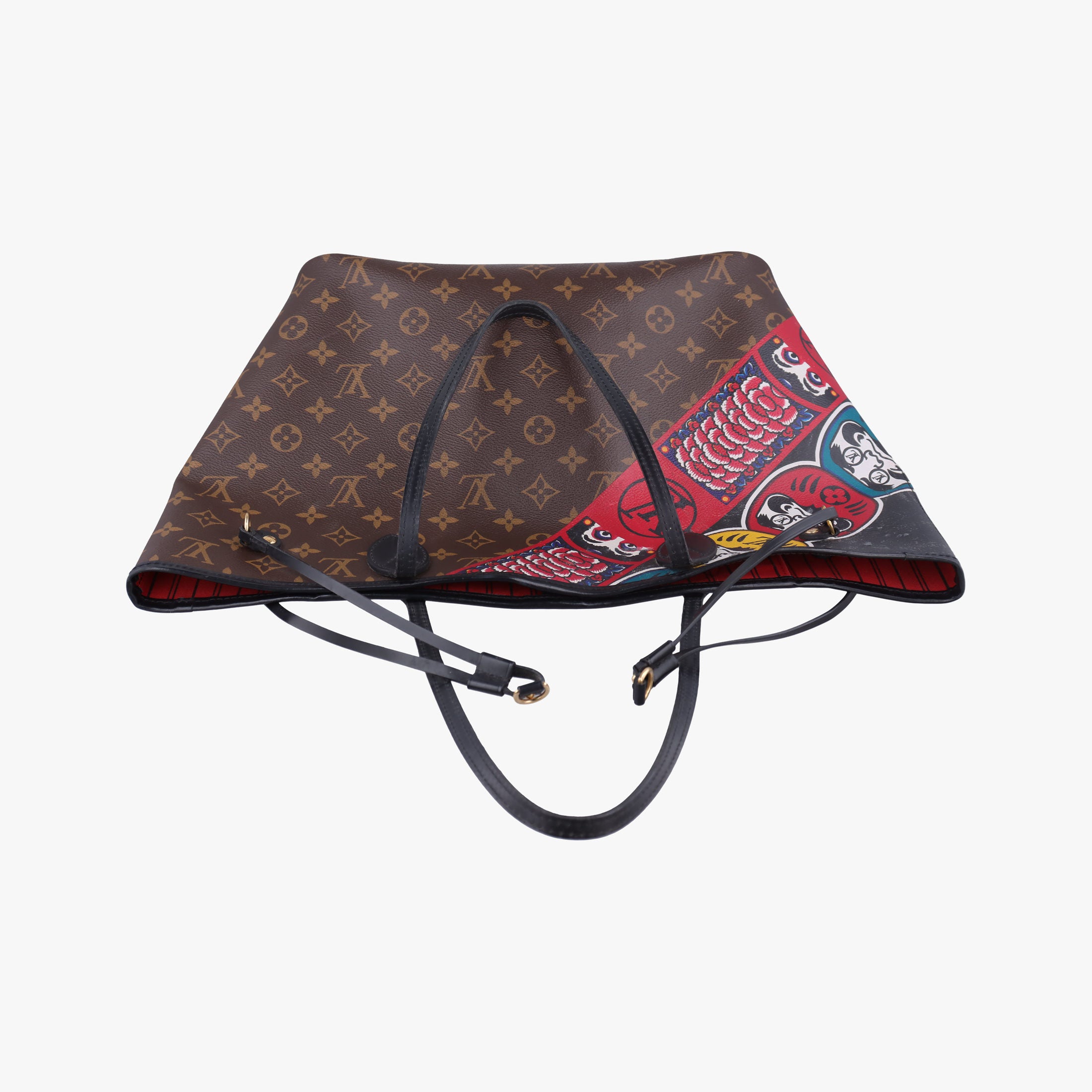 Pre-owned Louis Vuitton Neverfull MM Kabuki Daruma　Yamamoto Kansai Nicola Ghesquiere 2018 Japan Limited brown×multi Monogram Canvas M43499 handbag | stylenewstar