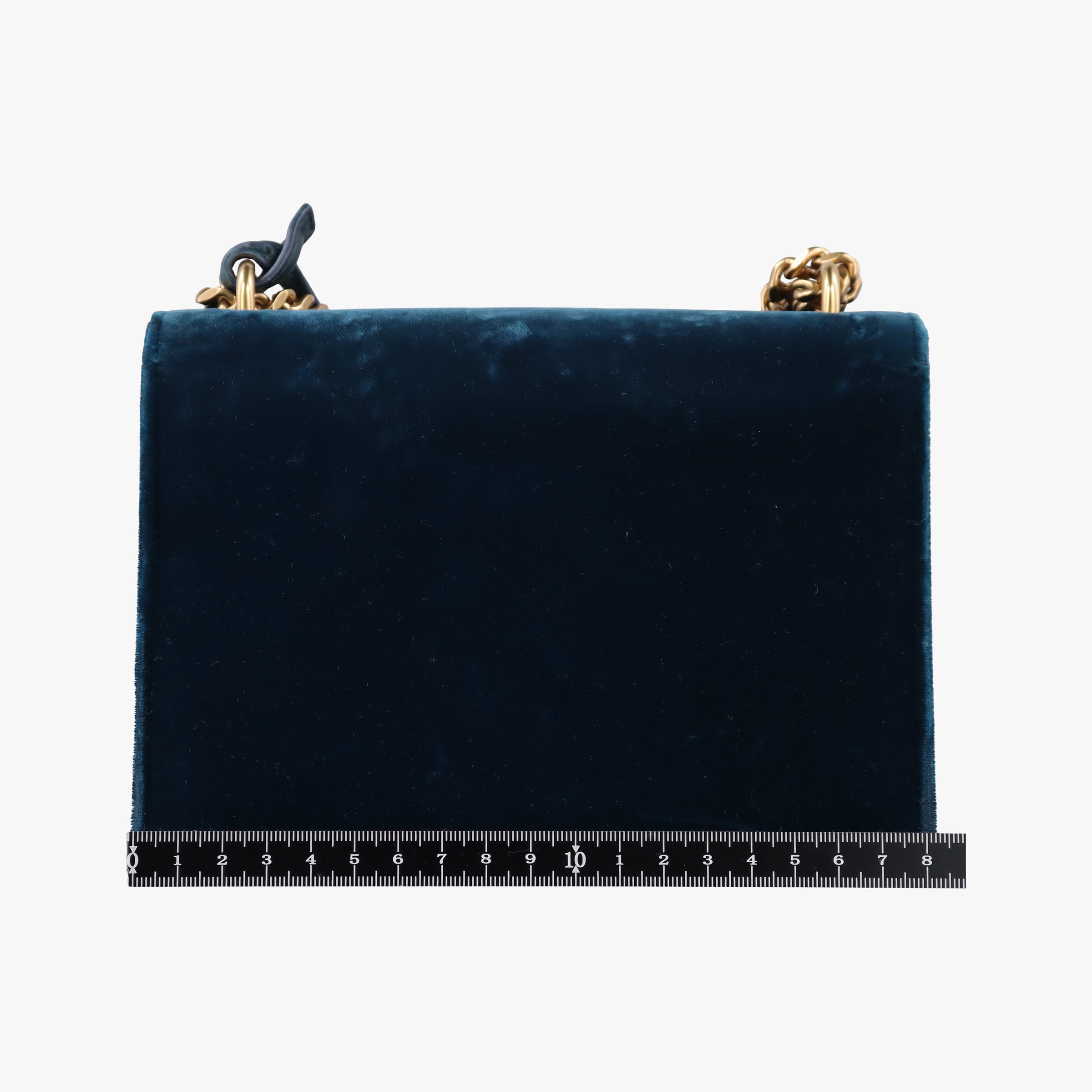 Pre-owned Yves Saint Laurent SUNSET Blue velour 441972 shoulderbag | stylenewstar