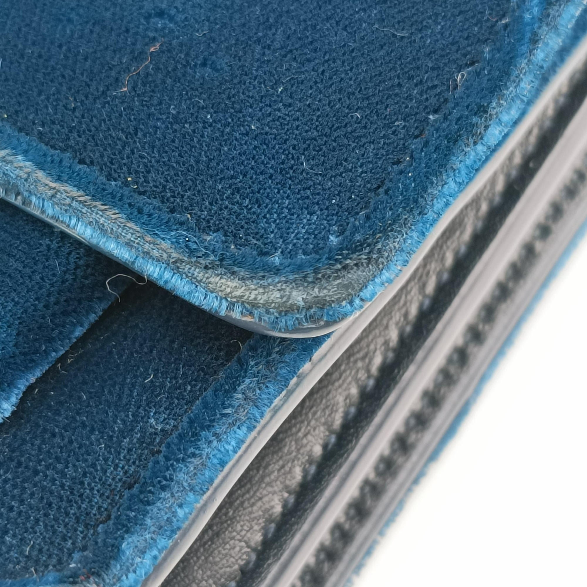 Pre-owned Yves Saint Laurent SUNSET Blue velour 441972 shoulderbag | stylenewstar