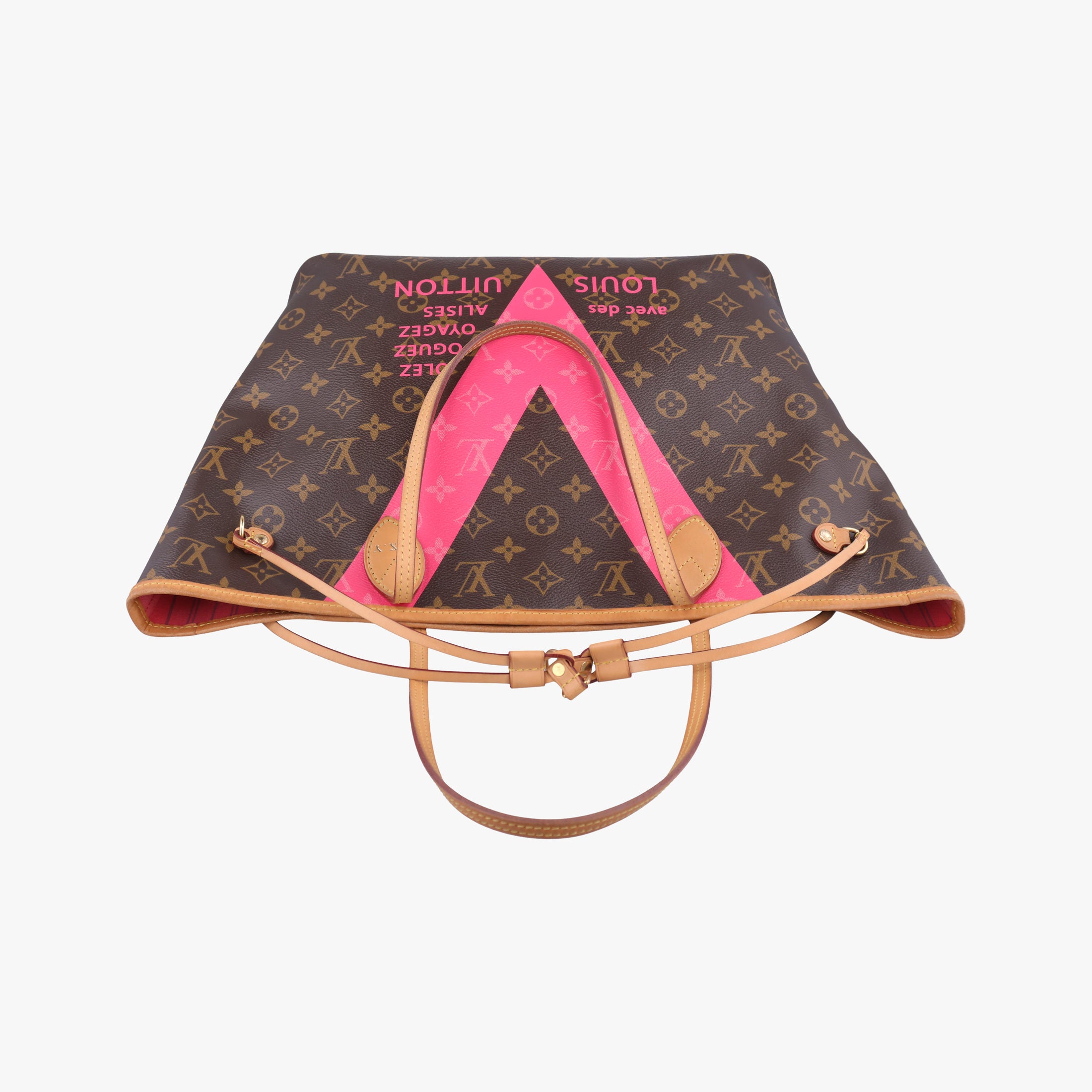 Secondhand Louis Vuitton Neverfull MM brown×Grenard Pink Monogram Canvas M41602 shoulderbag | stylenewstar