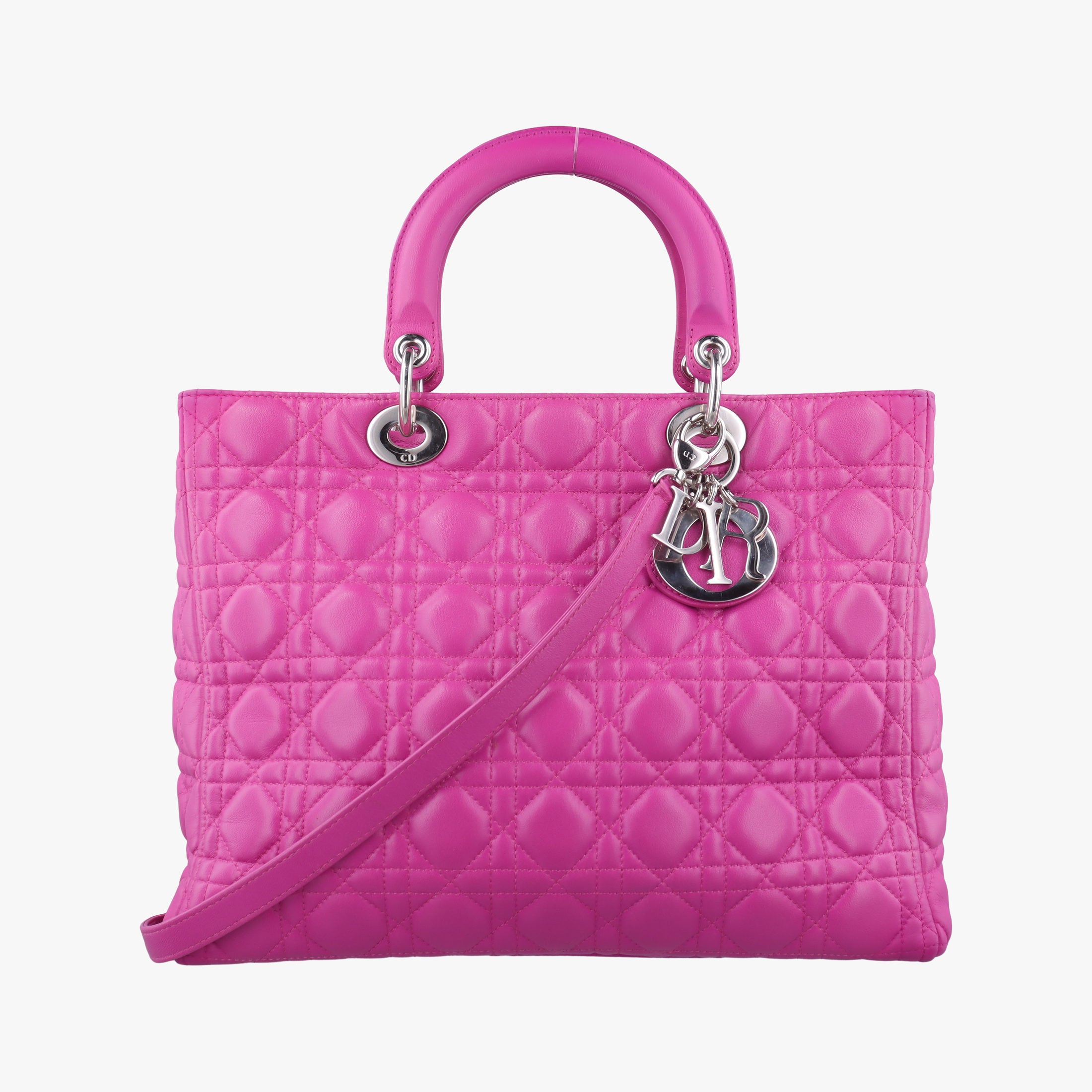 Pre-owned Christian Dior Lady Dior Rose lambskin  shoulderbag | stylenewstar