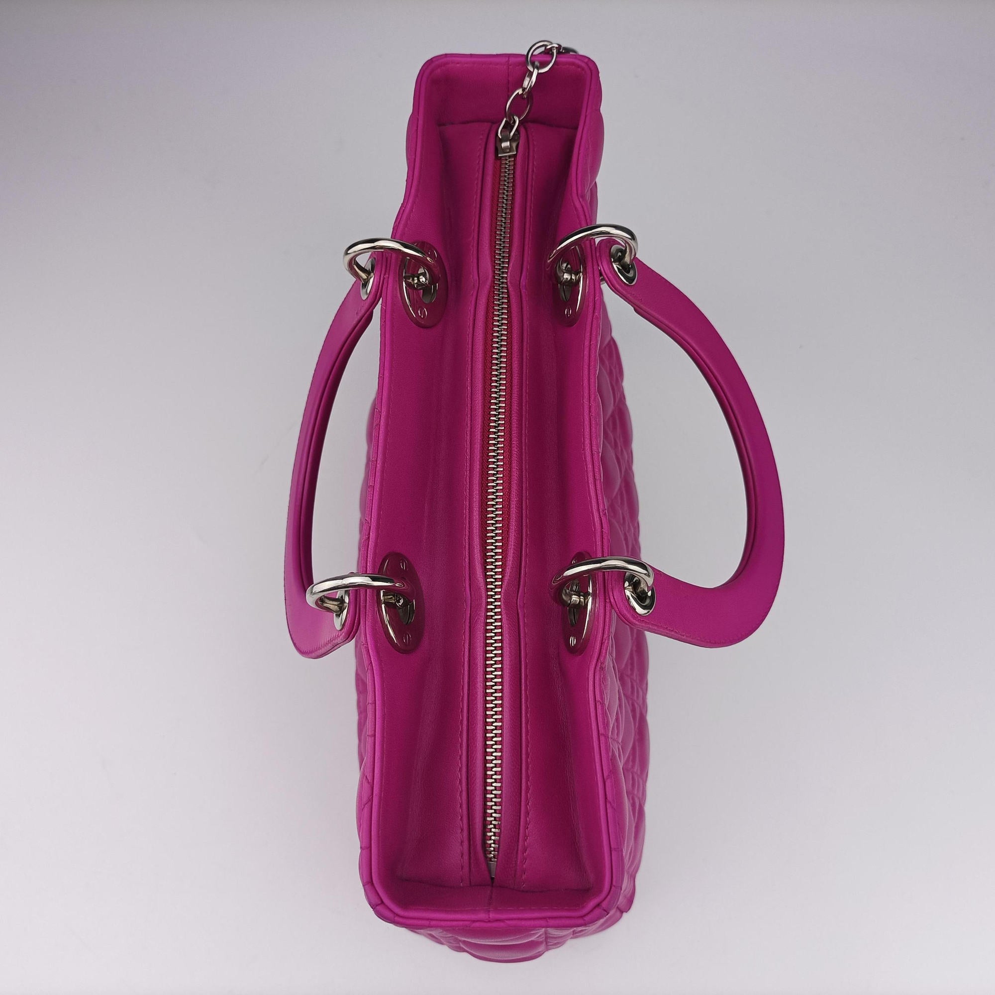 Pre-owned Christian Dior Lady Dior Rose lambskin  shoulderbag | stylenewstar
