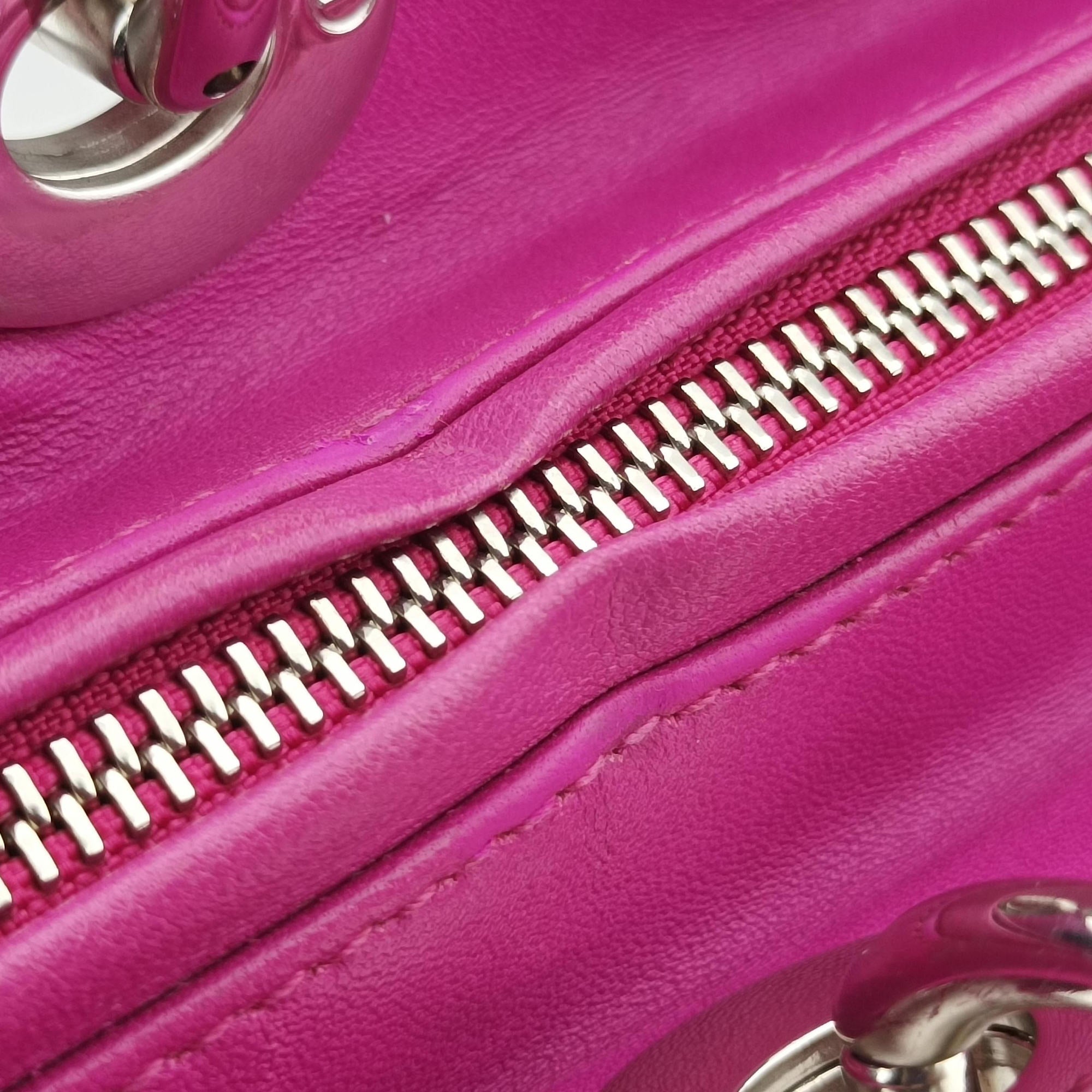 Pre-owned Christian Dior Lady Dior Rose lambskin  shoulderbag | stylenewstar
