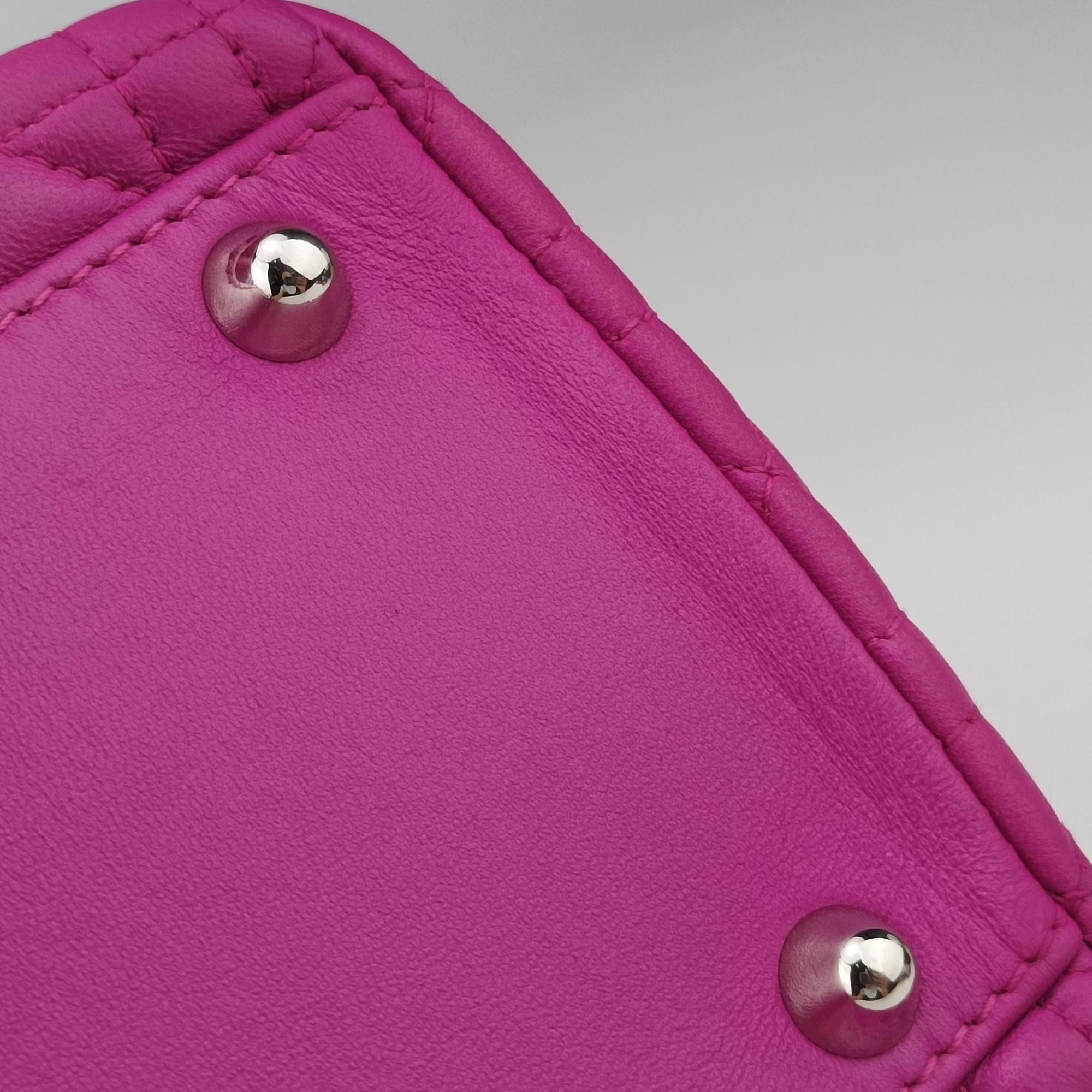 Pre-owned Christian Dior Lady Dior Rose lambskin  shoulderbag | stylenewstar