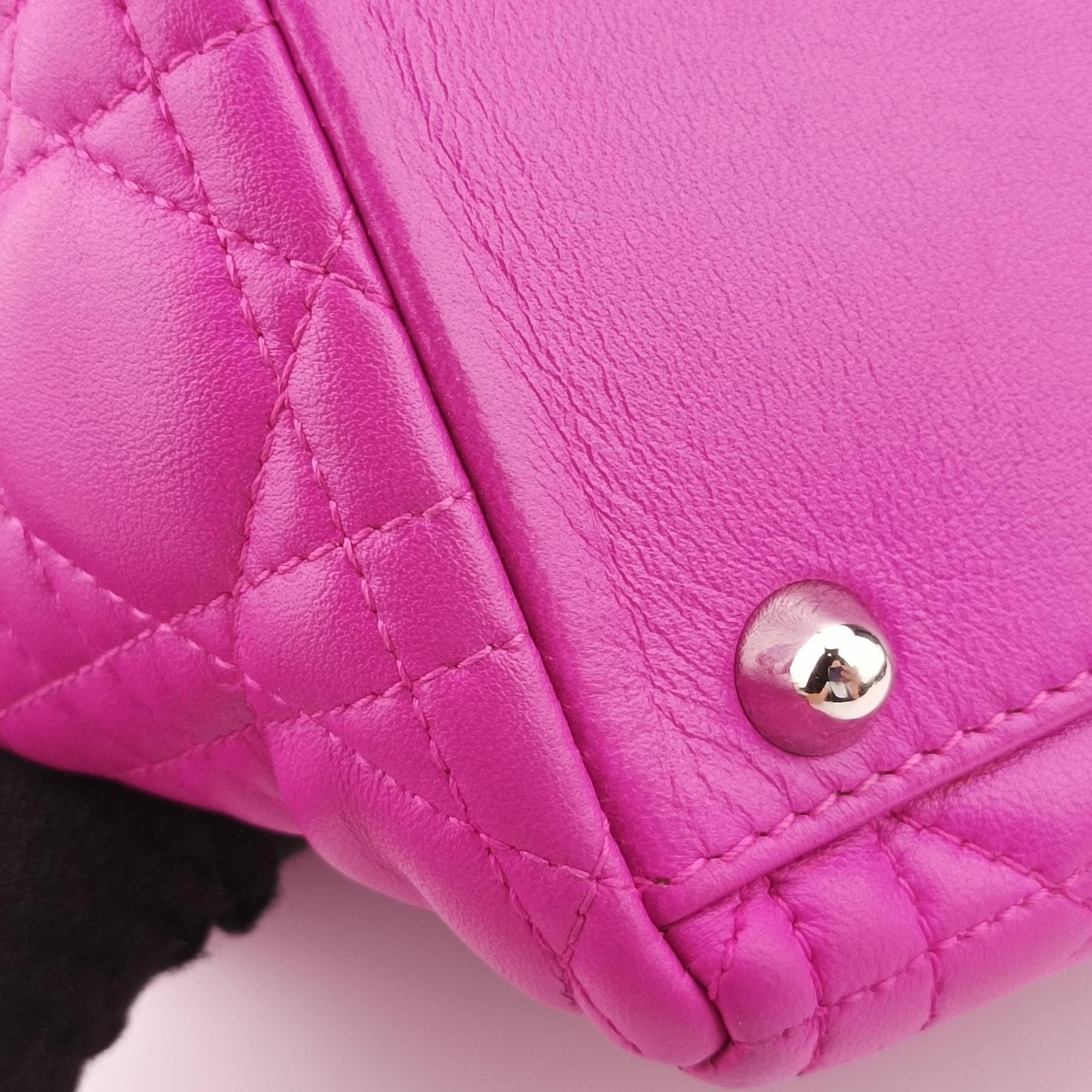 Pre-owned Christian Dior Lady Dior Rose lambskin  shoulderbag | stylenewstar