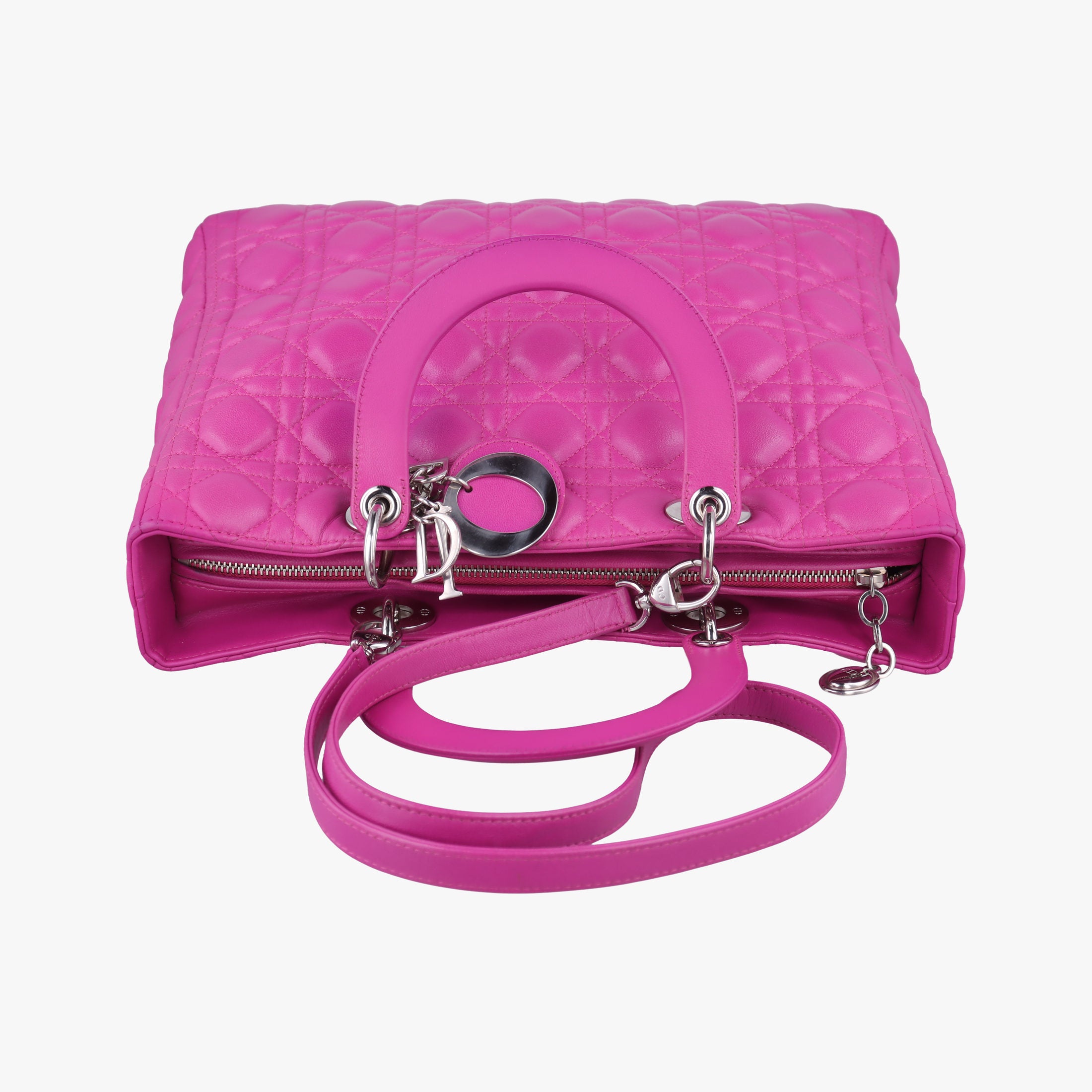 Pre-owned Christian Dior Lady Dior Rose lambskin  shoulderbag | stylenewstar