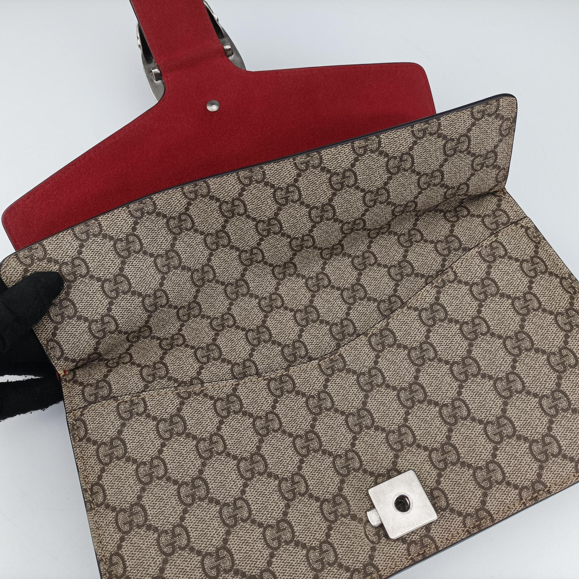 Pre-owned Gucci Dionysus Brown×red PVC coated canvas×suede 400249 shoulderbag | stylenewstar