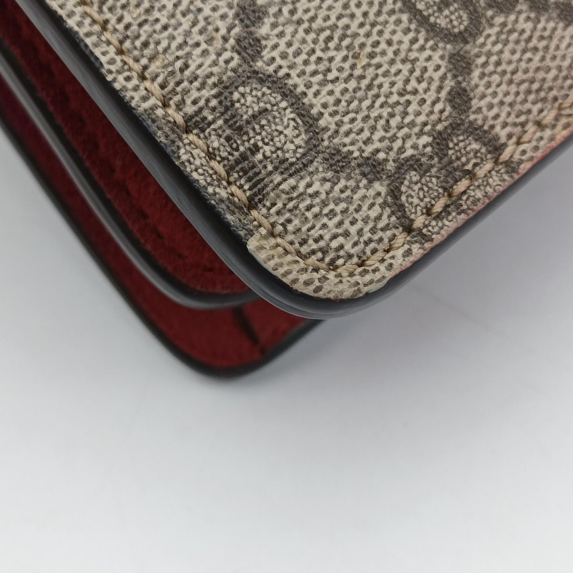 Pre-owned Gucci Dionysus Brown×red PVC coated canvas×suede 400249 shoulderbag | stylenewstar