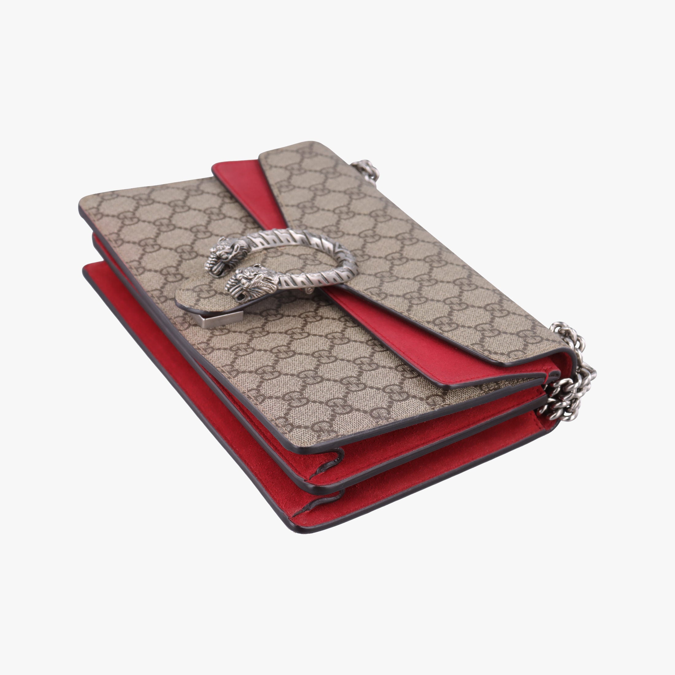 Pre-owned Gucci Dionysus Brown×red PVC coated canvas×suede 400249 shoulderbag | stylenewstar