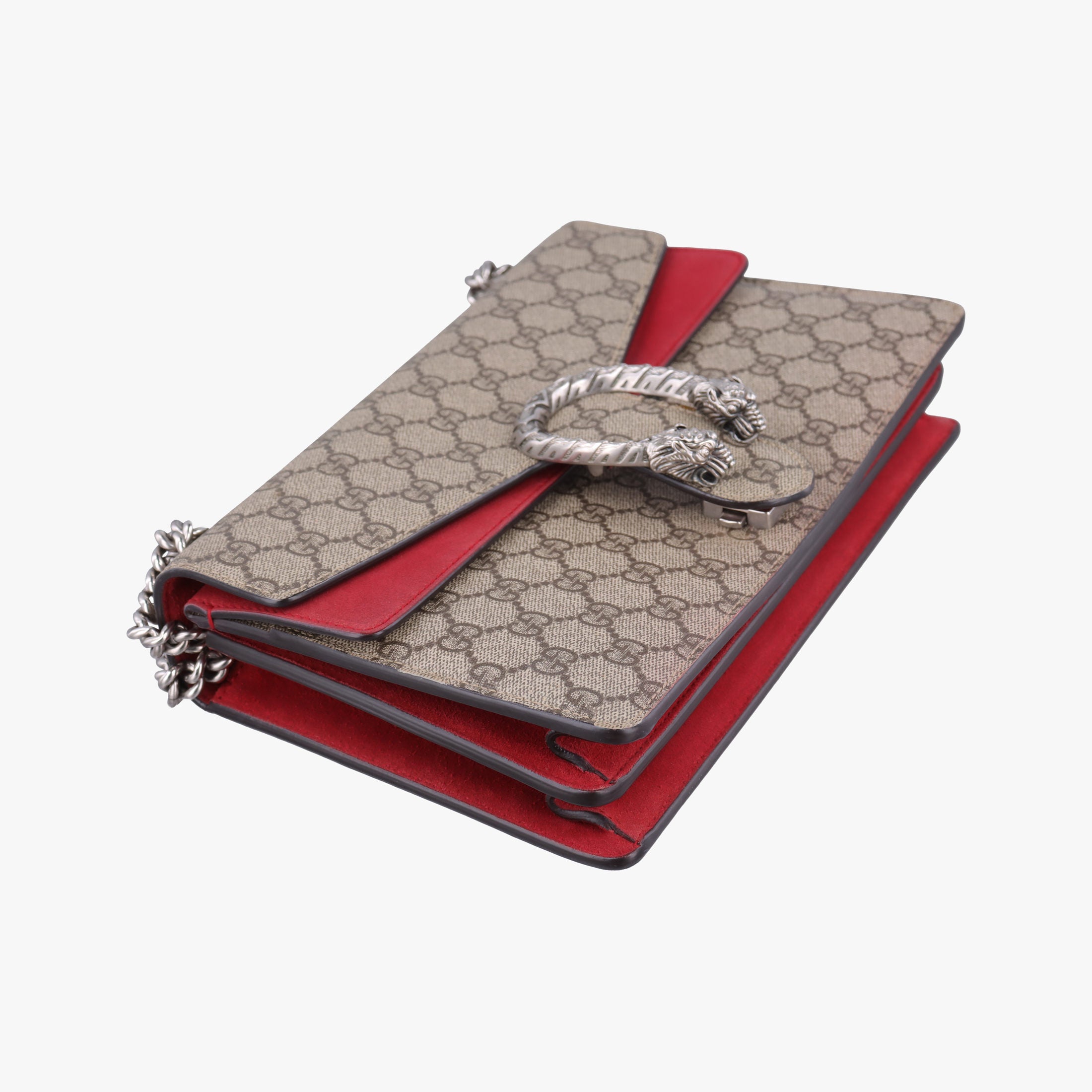 Pre-owned Gucci Dionysus Brown×red PVC coated canvas×suede 400249 shoulderbag | stylenewstar