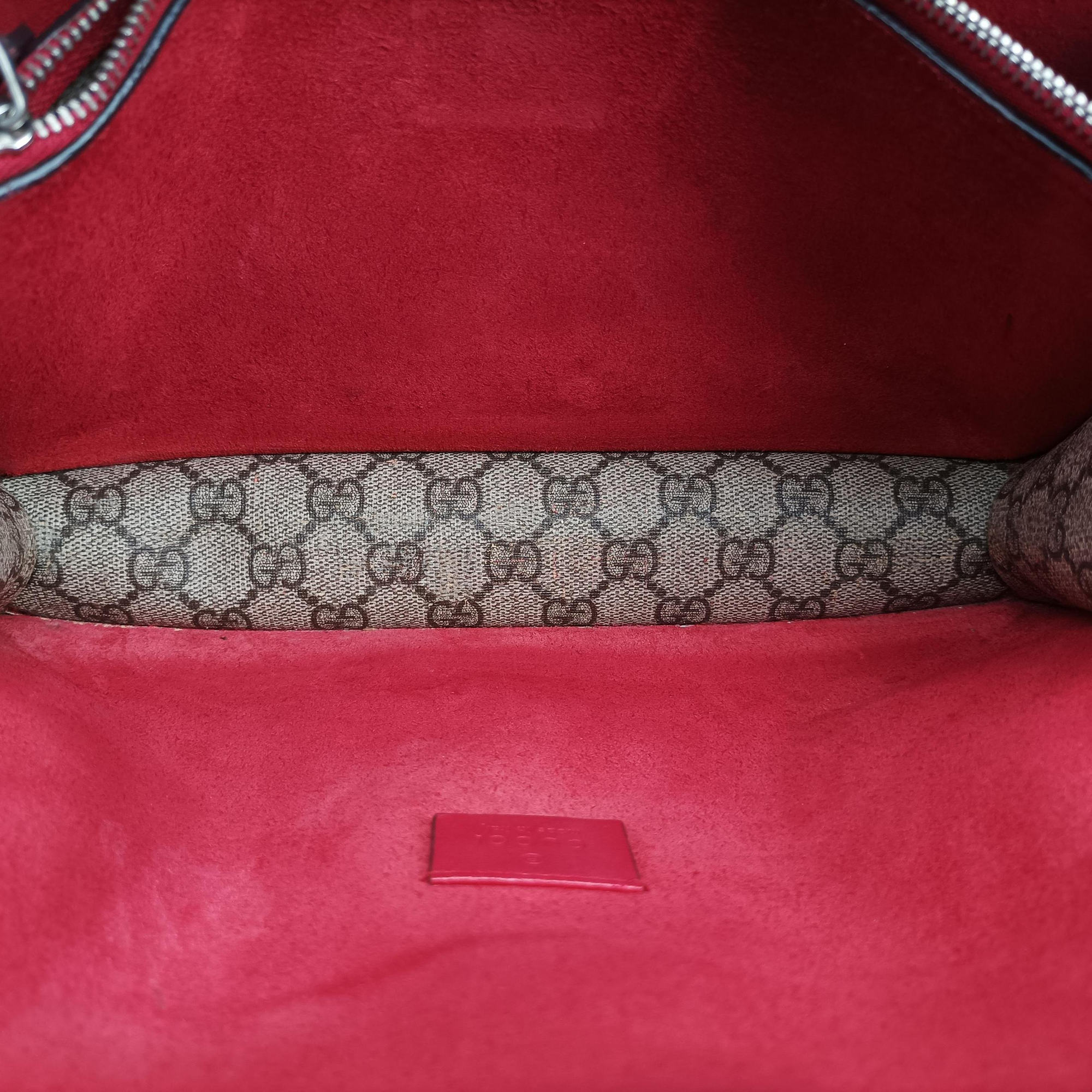 Pre-owned Gucci Dionysus Brown×red PVC coated canvas×suede 400249 shoulderbag | stylenewstar
