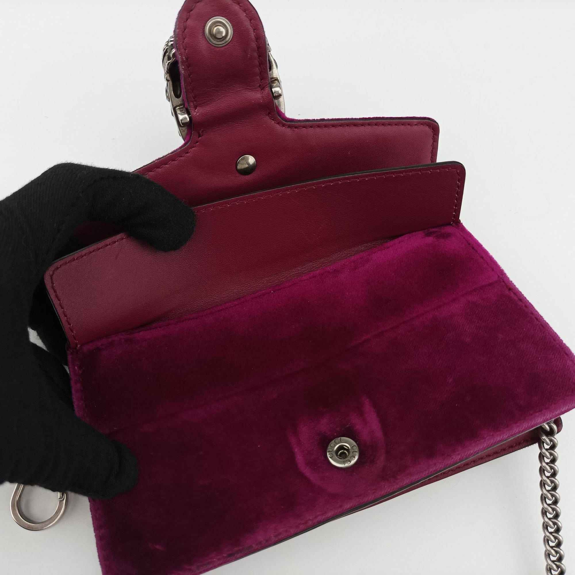 Pre-owned Gucci Dionysus Purple velour 476432 shoulderbag | stylenewstar