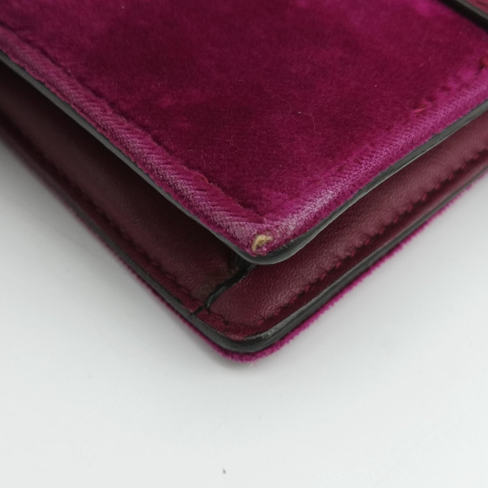 Pre-owned Gucci Dionysus Purple velour 476432 shoulderbag | stylenewstar