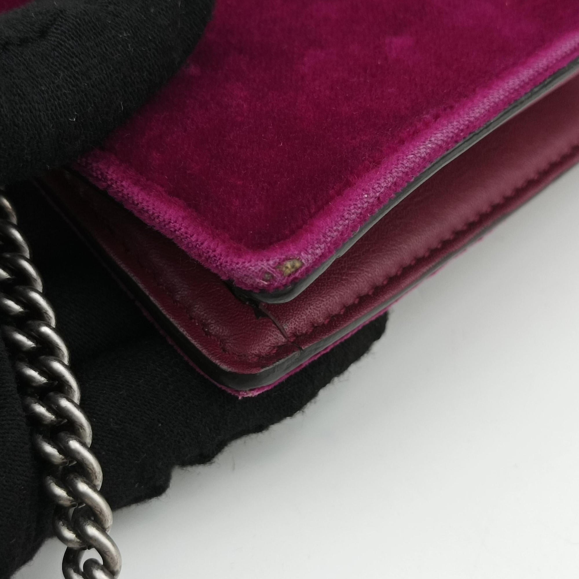 Pre-owned Gucci Dionysus Purple velour 476432 shoulderbag | stylenewstar