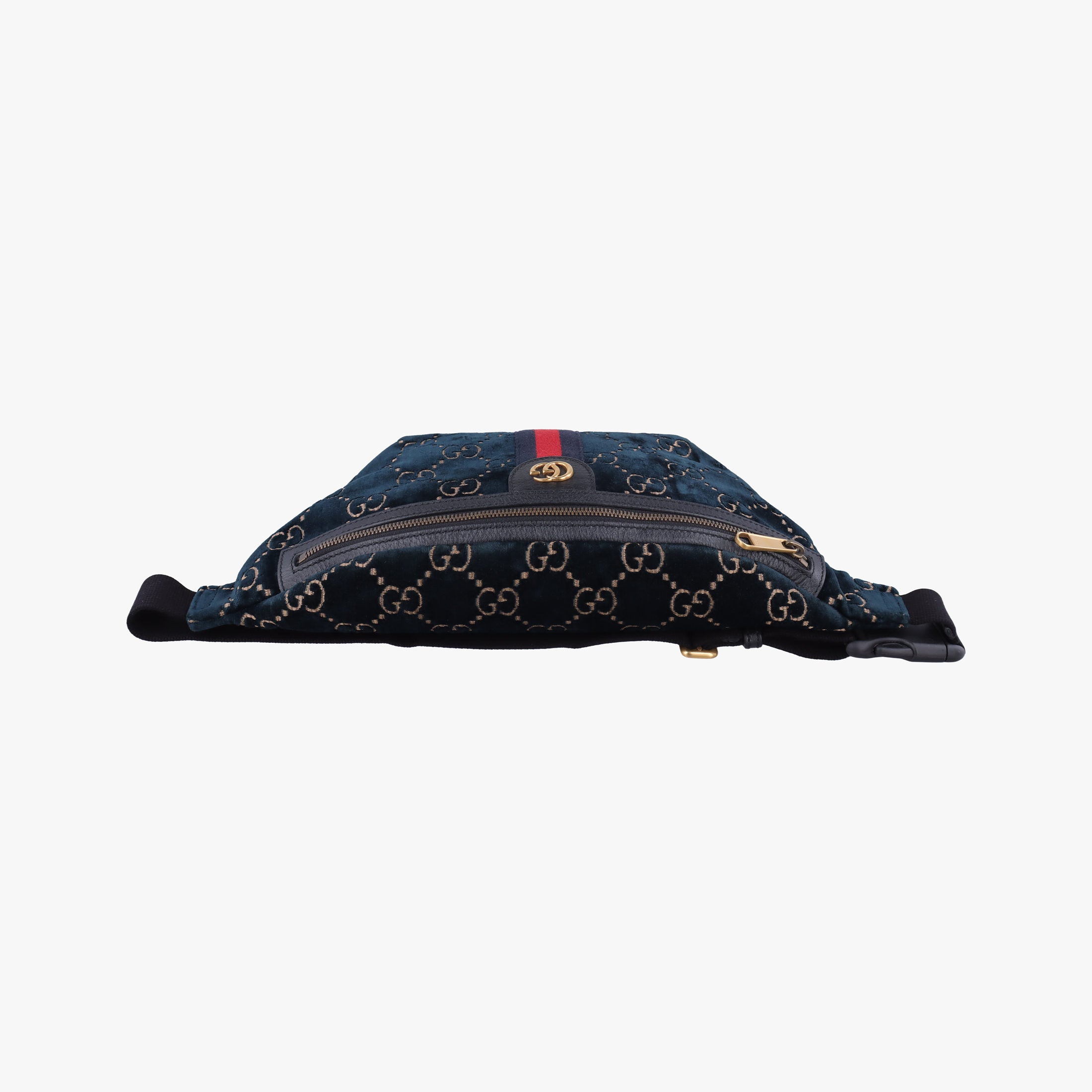 Pre-owned Gucci GG Velvet Blue velour 574968 bum bag/waist bag | stylenewstar