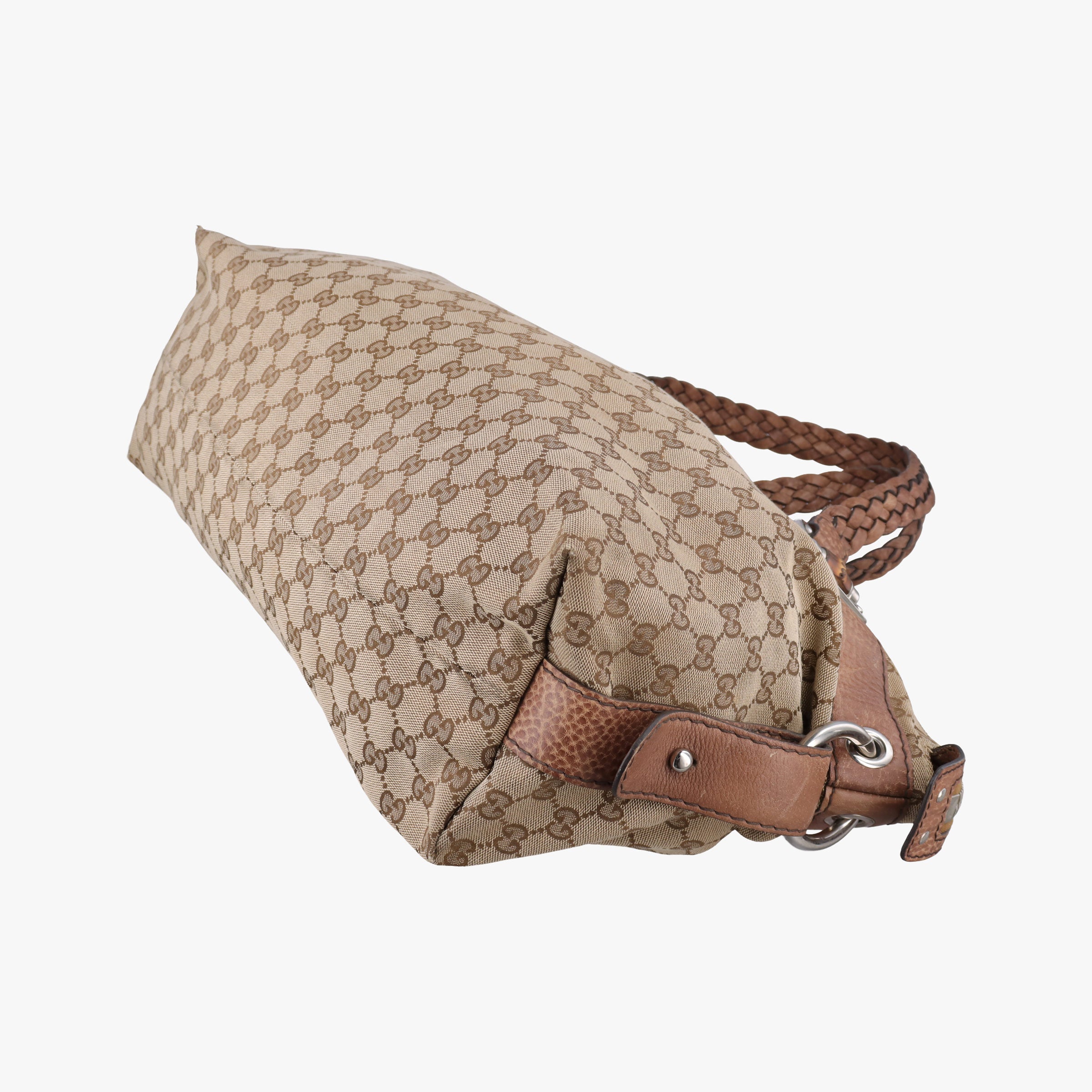 Pre-owned Gucci Medium Bamboo Brown canvas×leather 232959 handbag | stylenewstar