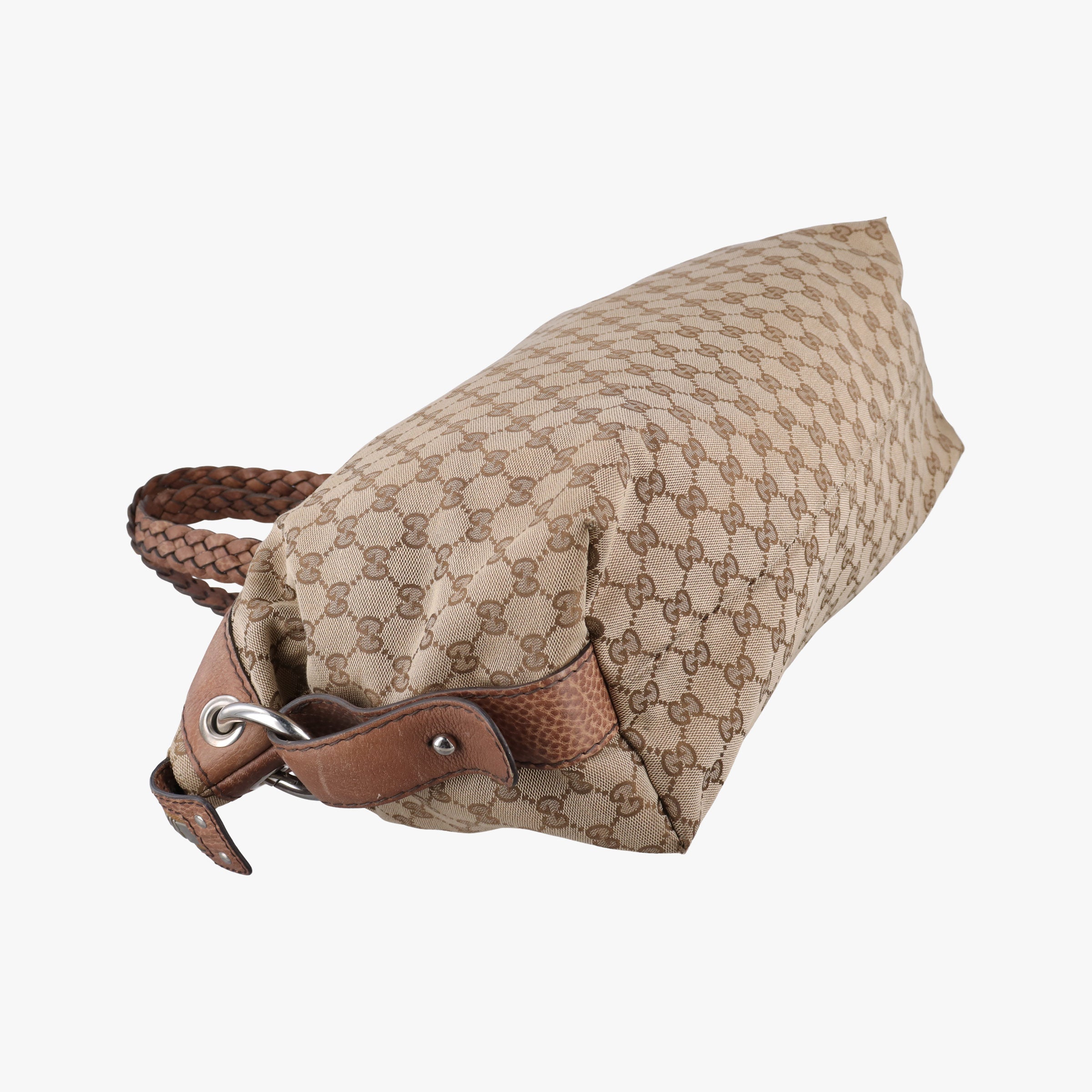 Pre-owned Gucci Medium Bamboo Brown canvas×leather 232959 handbag | stylenewstar