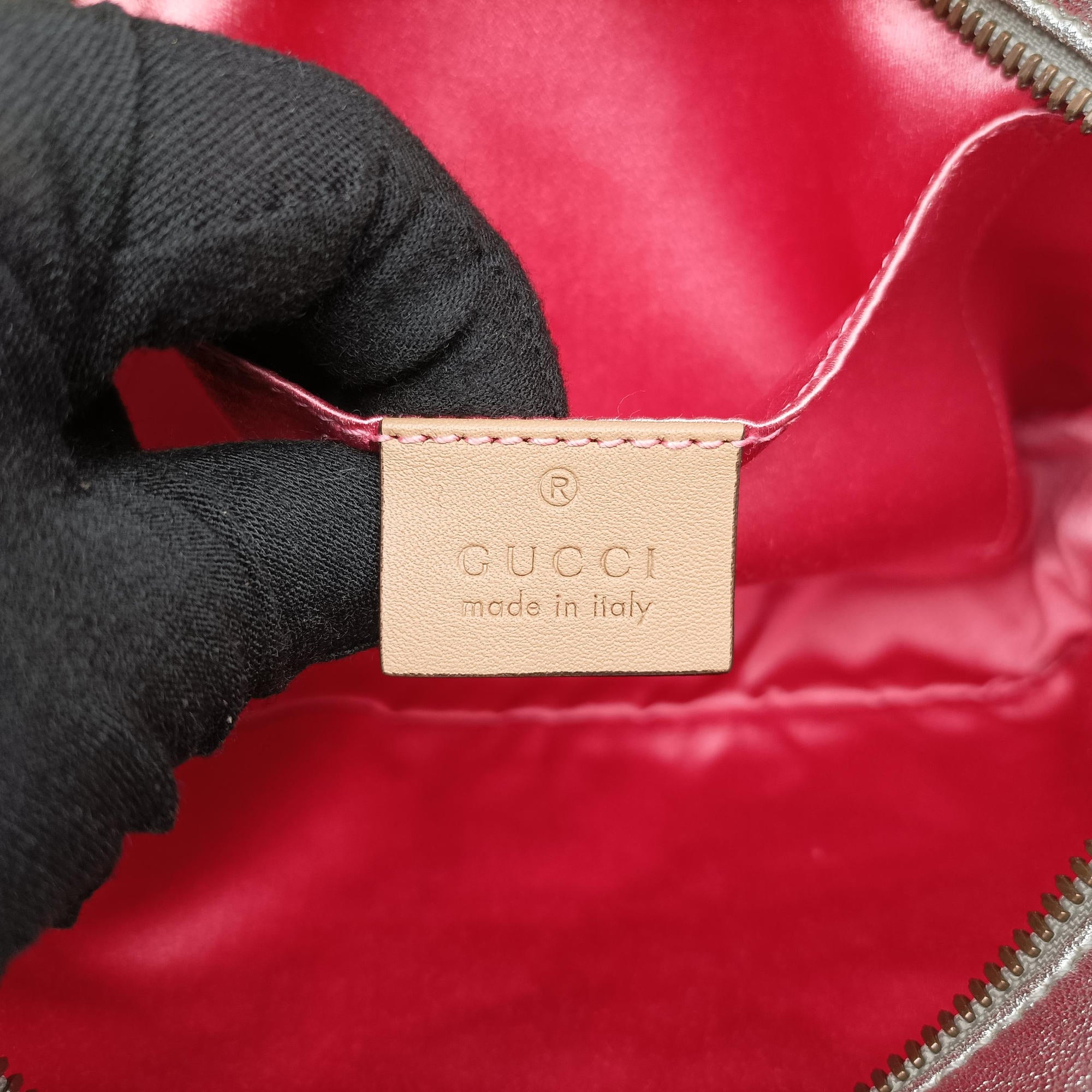 Pre-owned Gucci GG Marmont Silver Leather 447632 shoulderbag | stylenewstar