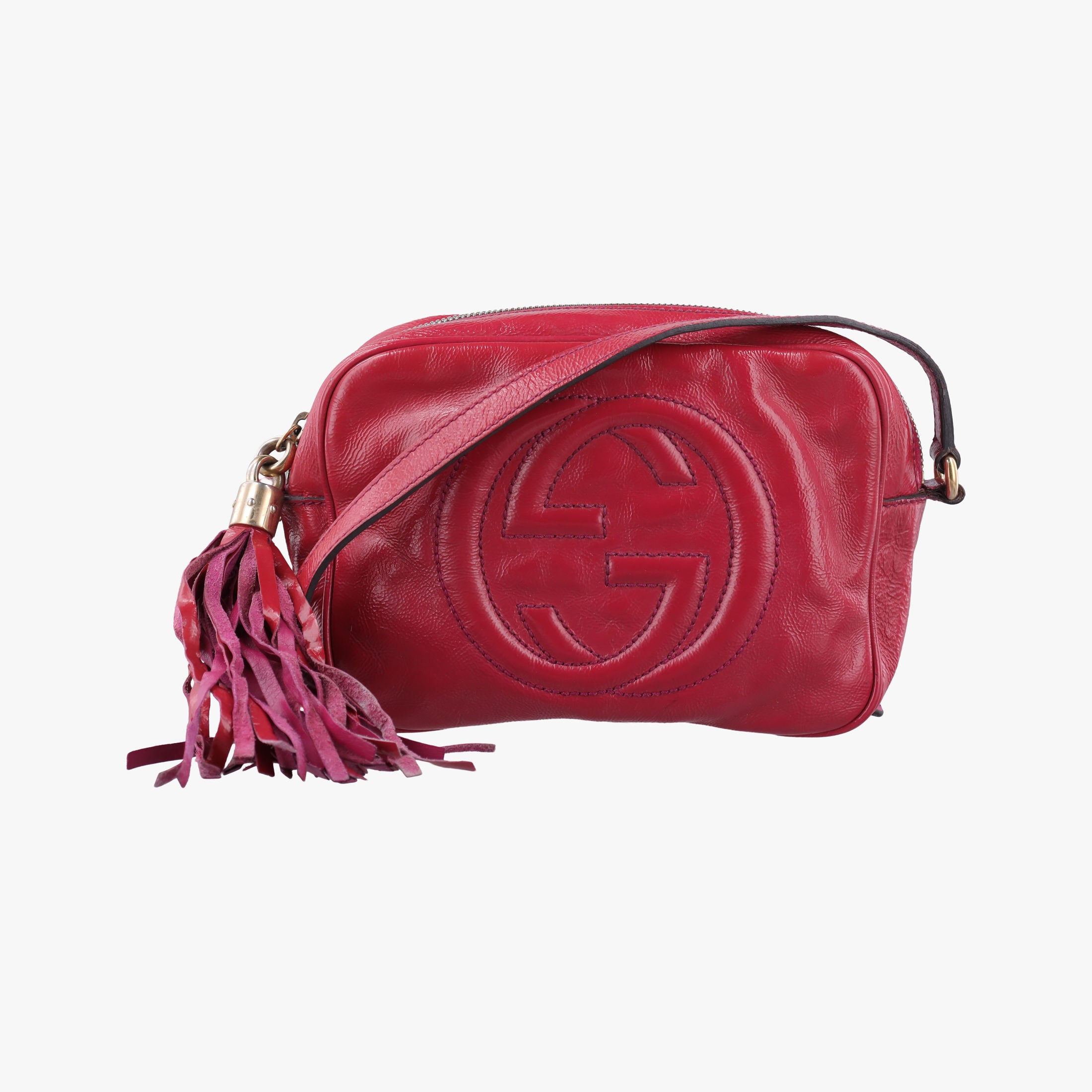 Pre-owned Gucci Soho Rose Patent Leather 308364 shoulderbag | stylenewstar