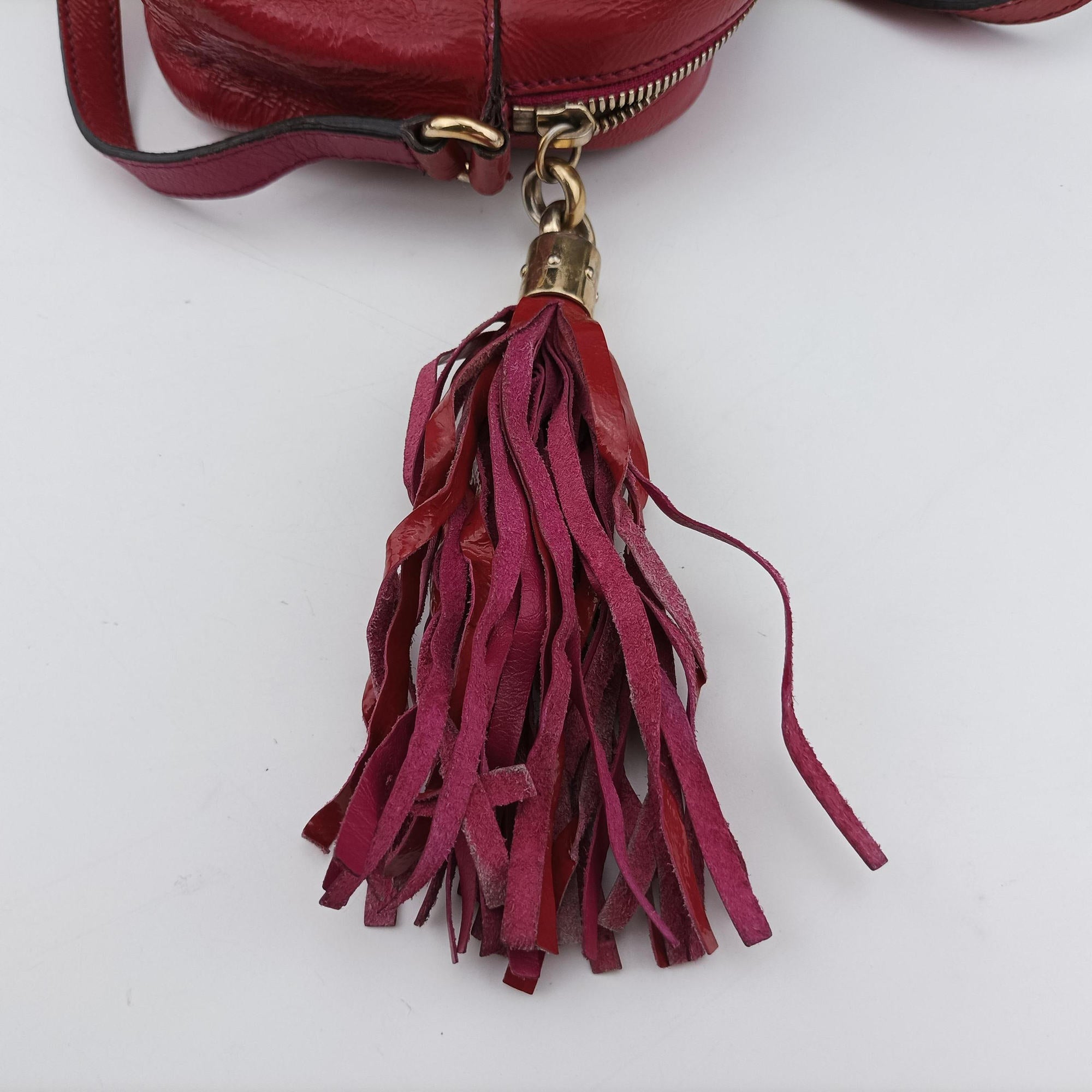 Pre-owned Gucci Soho Rose Patent Leather 308364 shoulderbag | stylenewstar