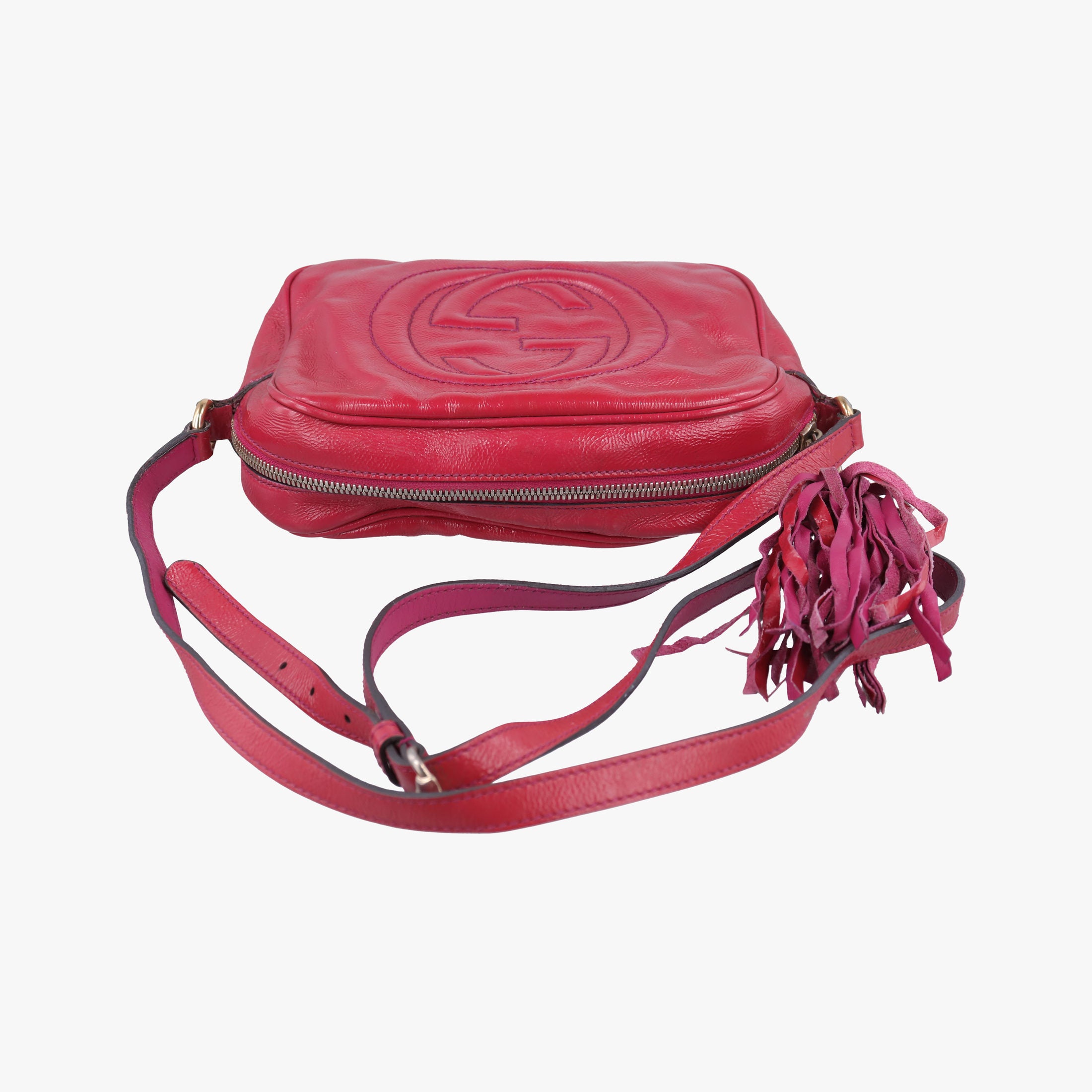 Pre-owned Gucci Soho Rose Patent Leather 308364 shoulderbag | stylenewstar