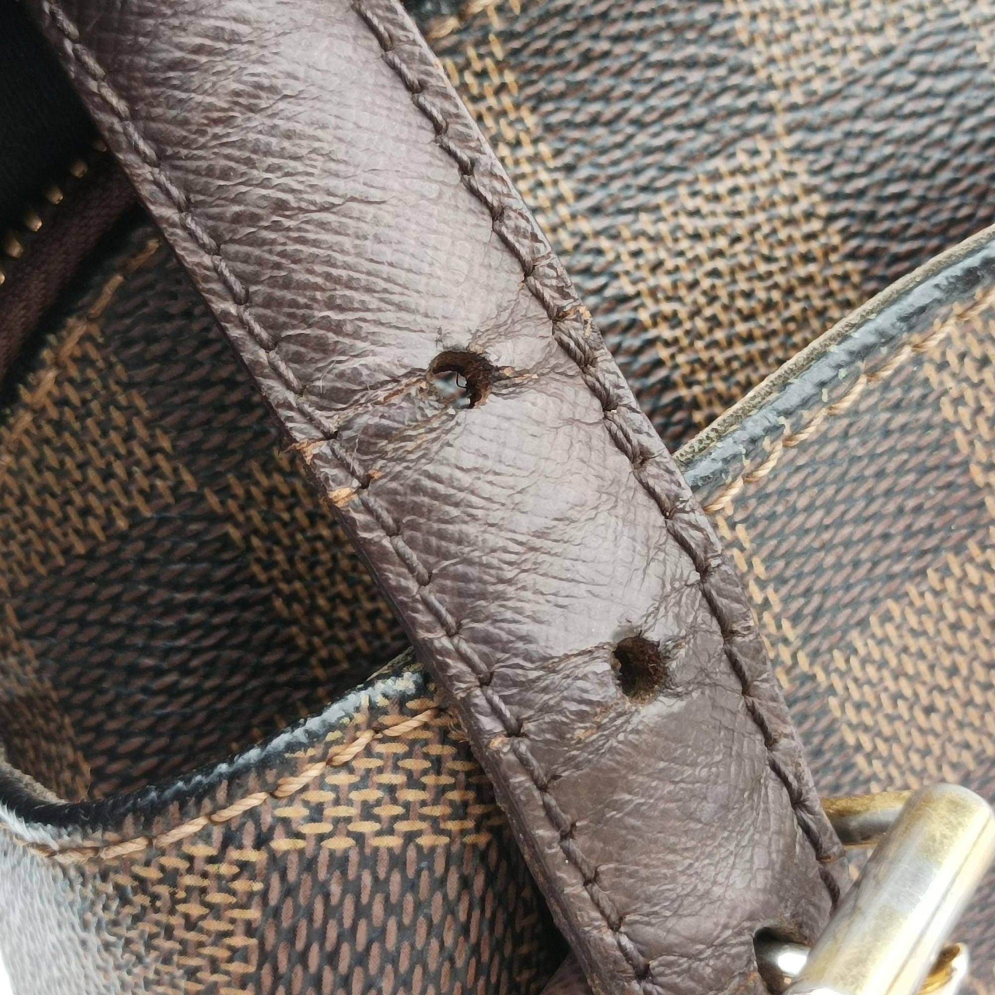 Pre-owned Louis Vuitton BELEM MM EBENE Damier Canvas N51174 handbag | stylenewstar