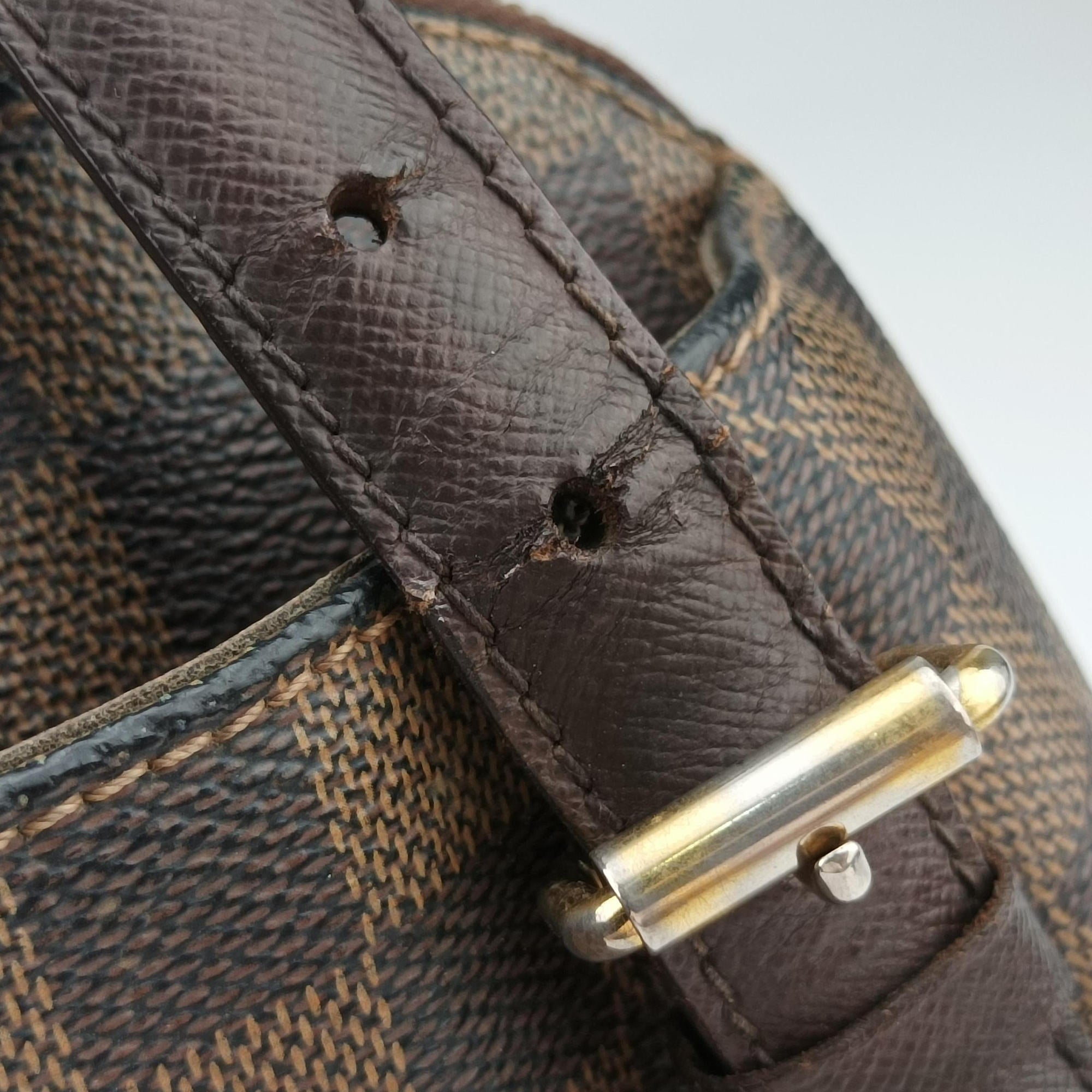 Pre-owned Louis Vuitton BELEM MM EBENE Damier Canvas N51174 handbag | stylenewstar