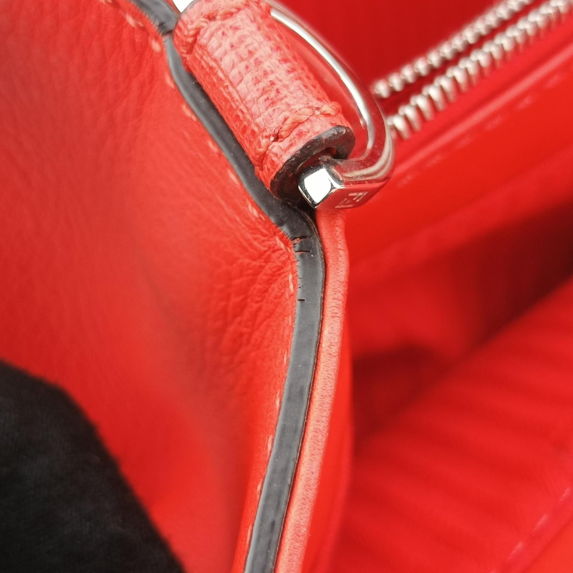 Pre-owned Fendi Petite 2 JOURS Orange Leather 8BH253 shoulderbag | stylenewstar