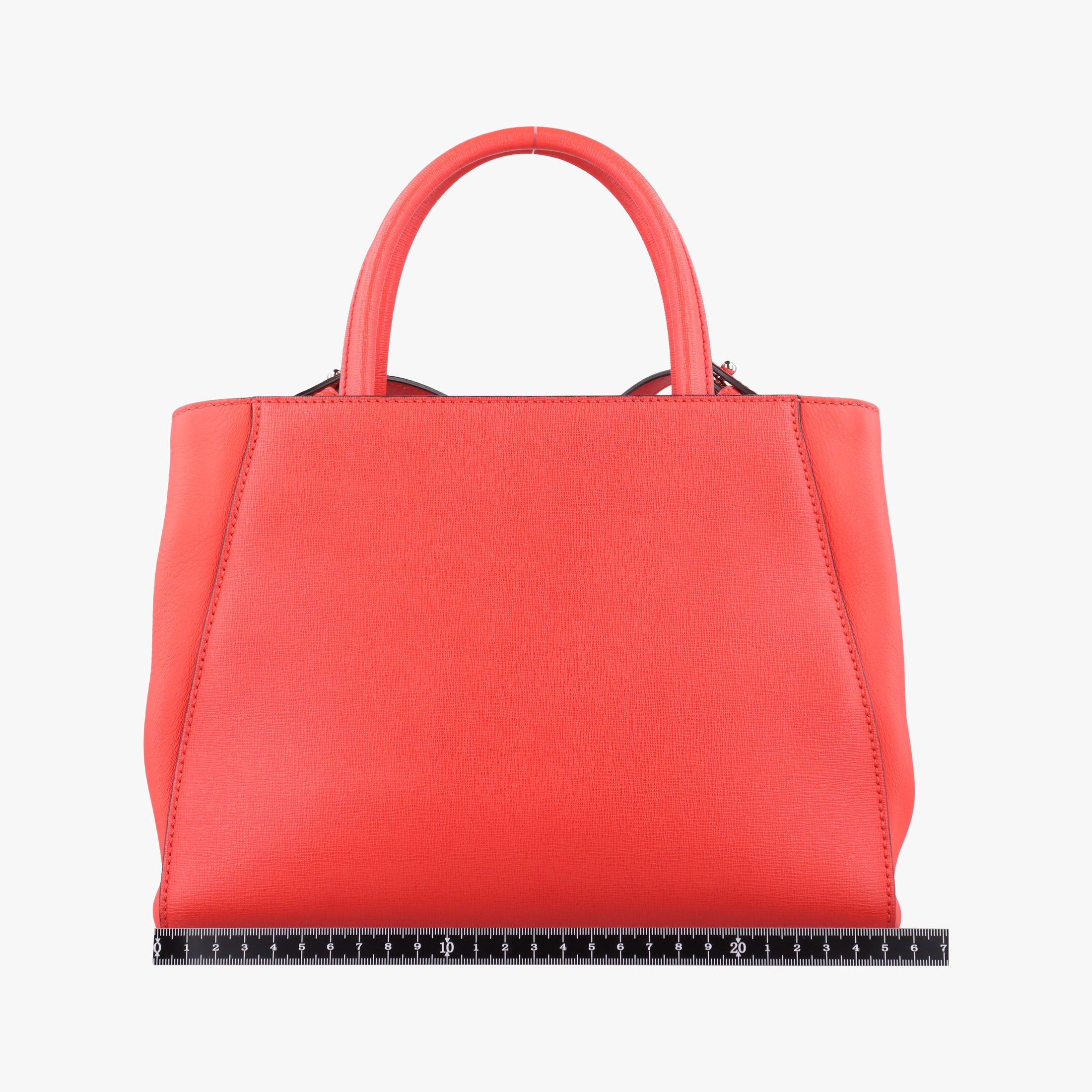 Pre-owned Fendi Petite 2 JOURS Orange Leather 8BH253 shoulderbag | stylenewstar