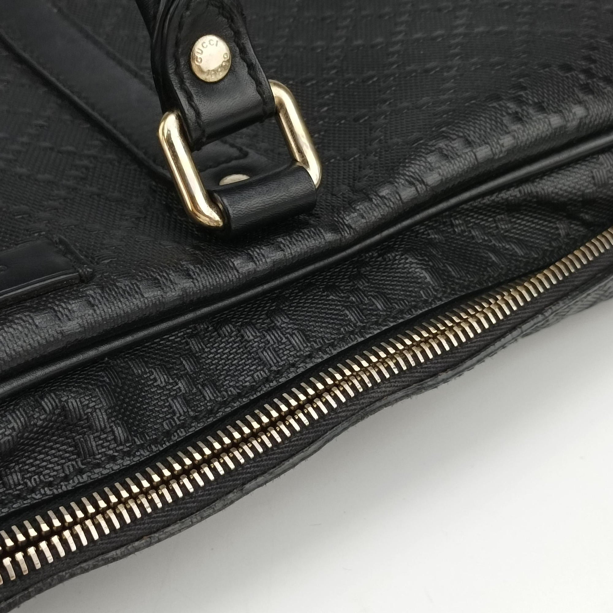 Pre-owned Gucci Diamante Black Leather 208463 shoulderbag | stylenewstar