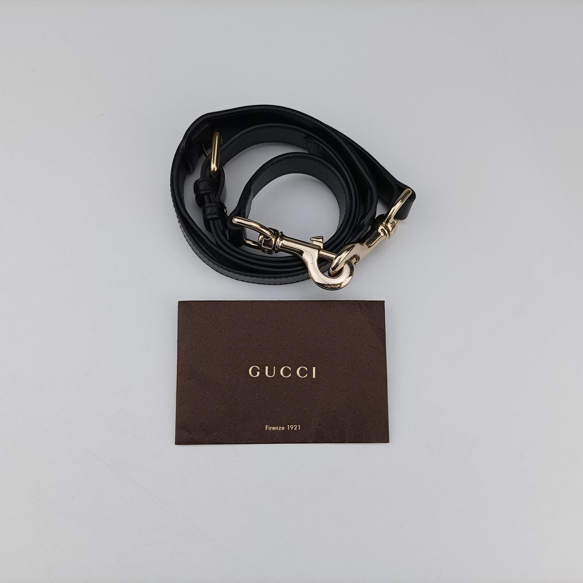 Pre-owned Gucci Diamante Black Leather 208463 shoulderbag | stylenewstar