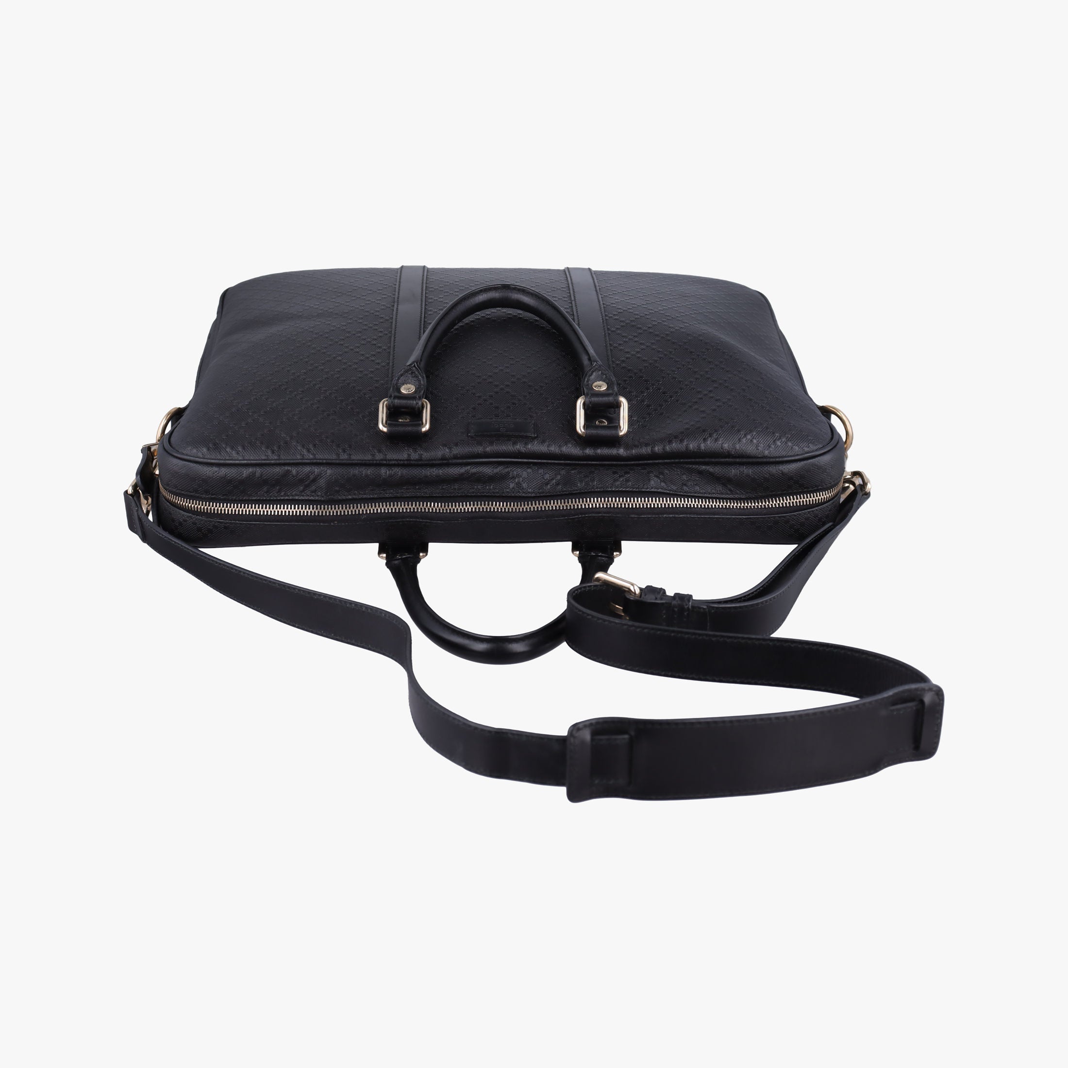 Pre-owned Gucci Diamante Black Leather 208463 shoulderbag | stylenewstar