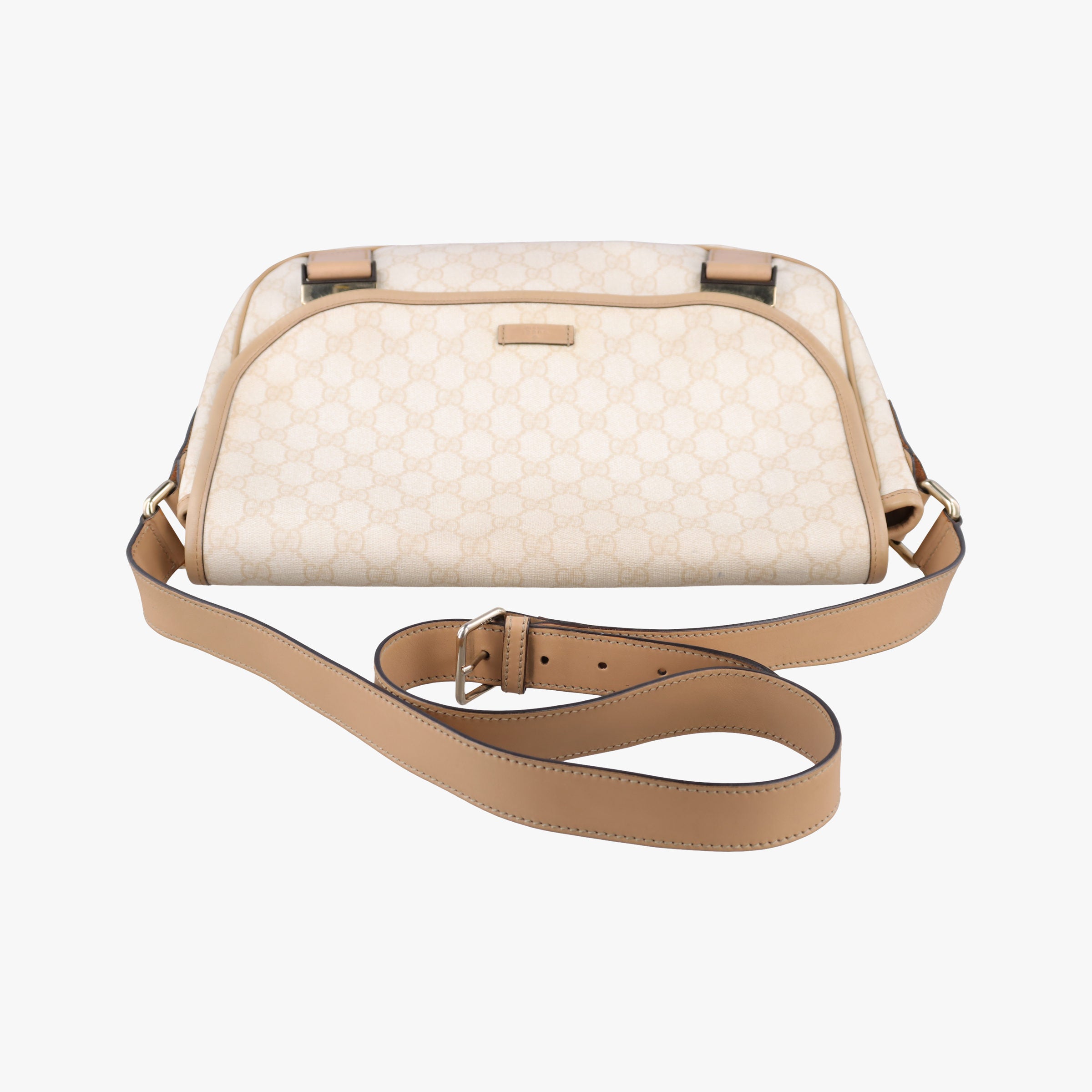 Pre-owned Gucci GG Plus Messenger beige PVC coated canvas×Leather 201732 shoulderbag | stylenewstar
