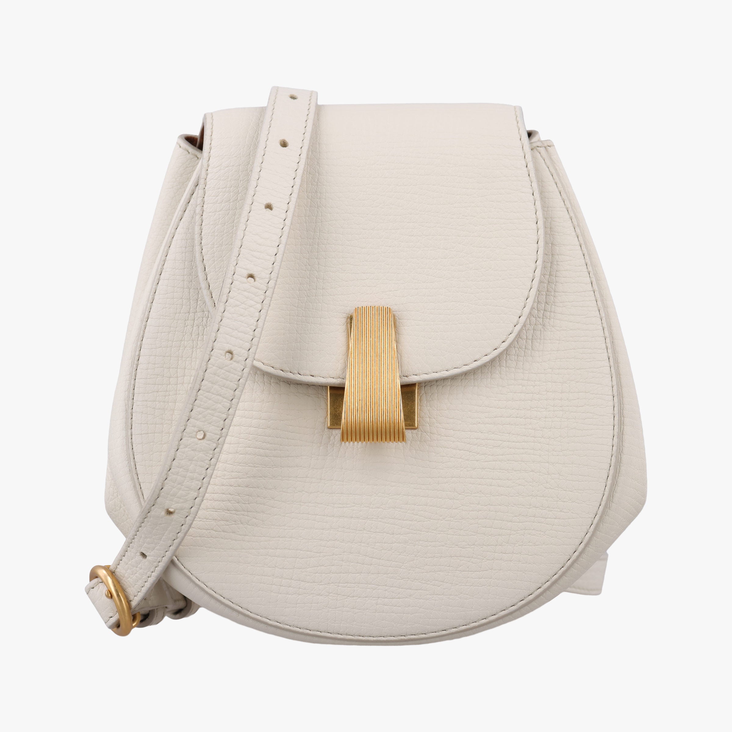 Pre-owned Bottega Veneta Palmelato White Leather  shoulderbag | stylenewstar