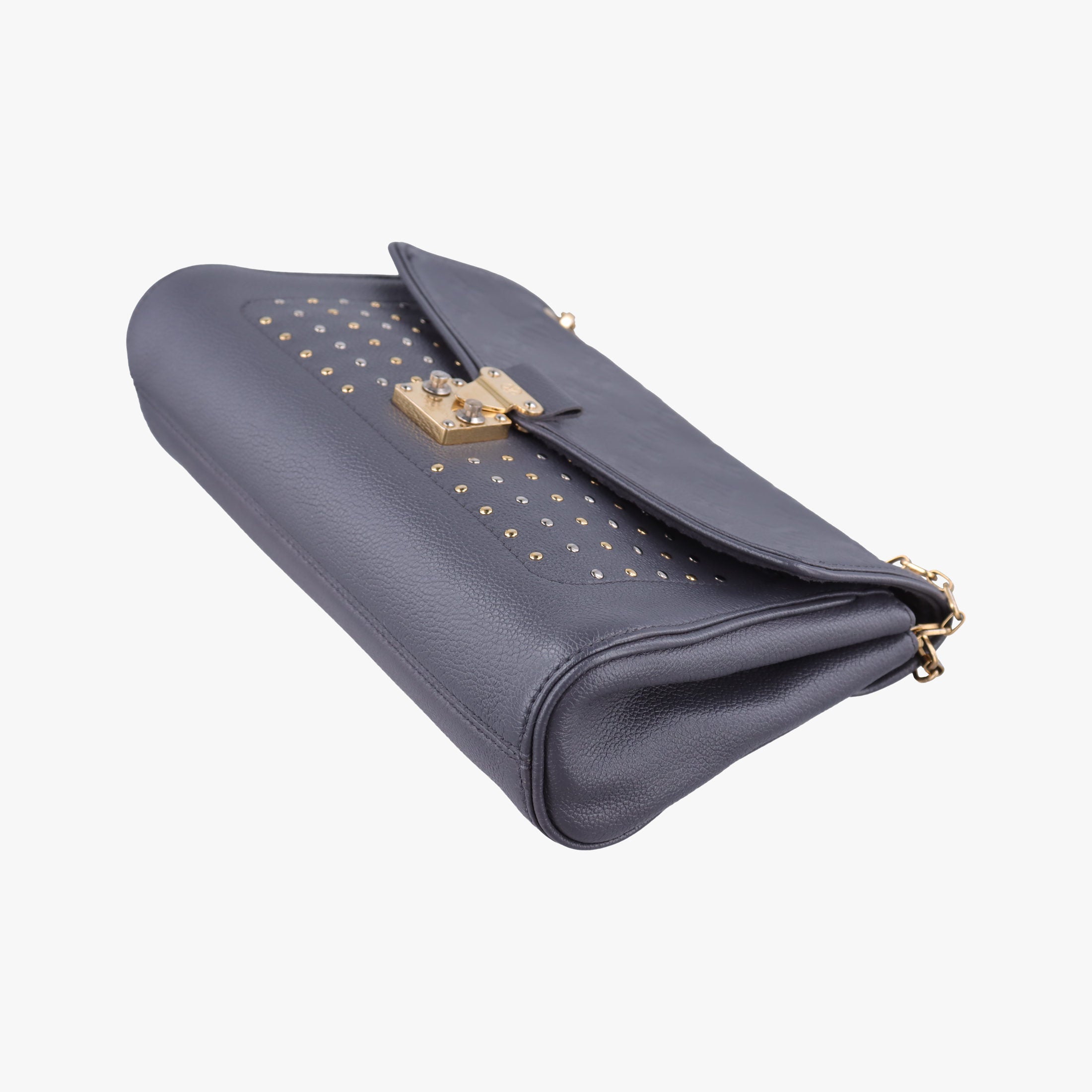 Pre-owned Louis Vuitton Saint Germain PM Studs Gris Silver Monogram Empreinte M51729 shoulderbag | stylenewstar